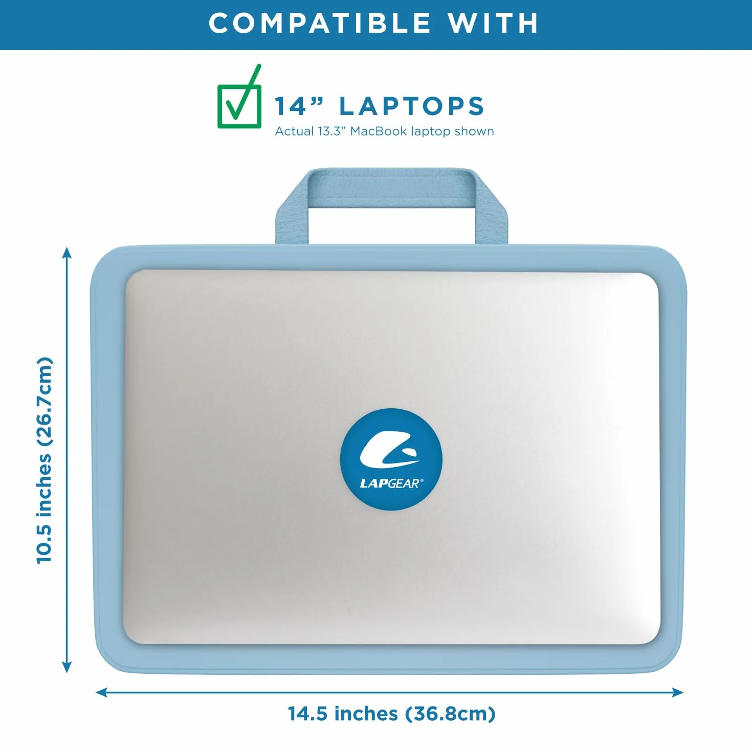 LAPGEAR Kompaktowe biurko na kolana - niebieski Alaskan - pasuje do laptopów o przekątnej do 15 cali - styl nr 43103