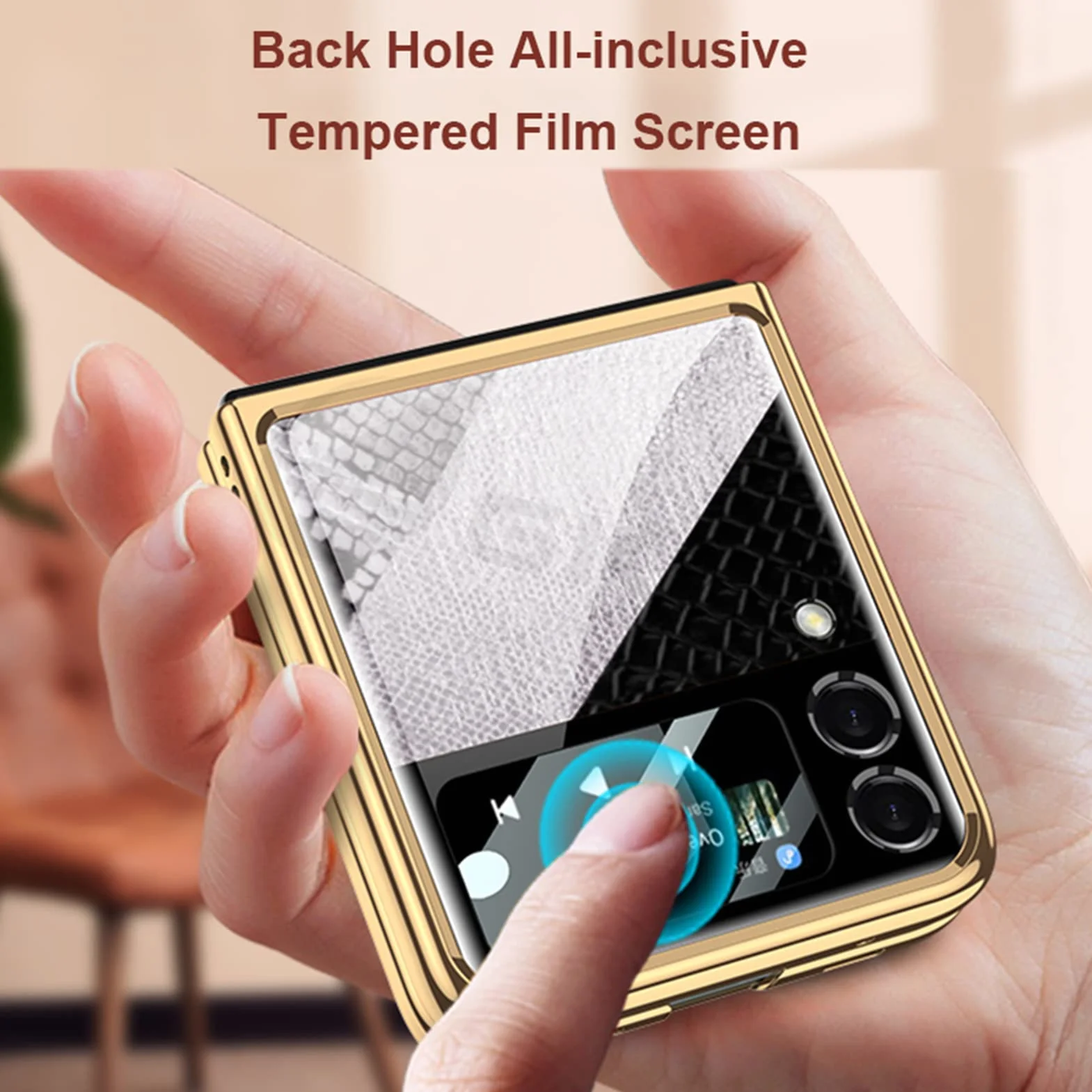 Etui do Samsung Galaxy Z Flip 3 5G z ochroną ekranu aparatu, ultracienkie szkło hartowane obudowa ochronna na telefon moda galwanizowana PC tylna obudowa do Galaxy Z Flip 3, F