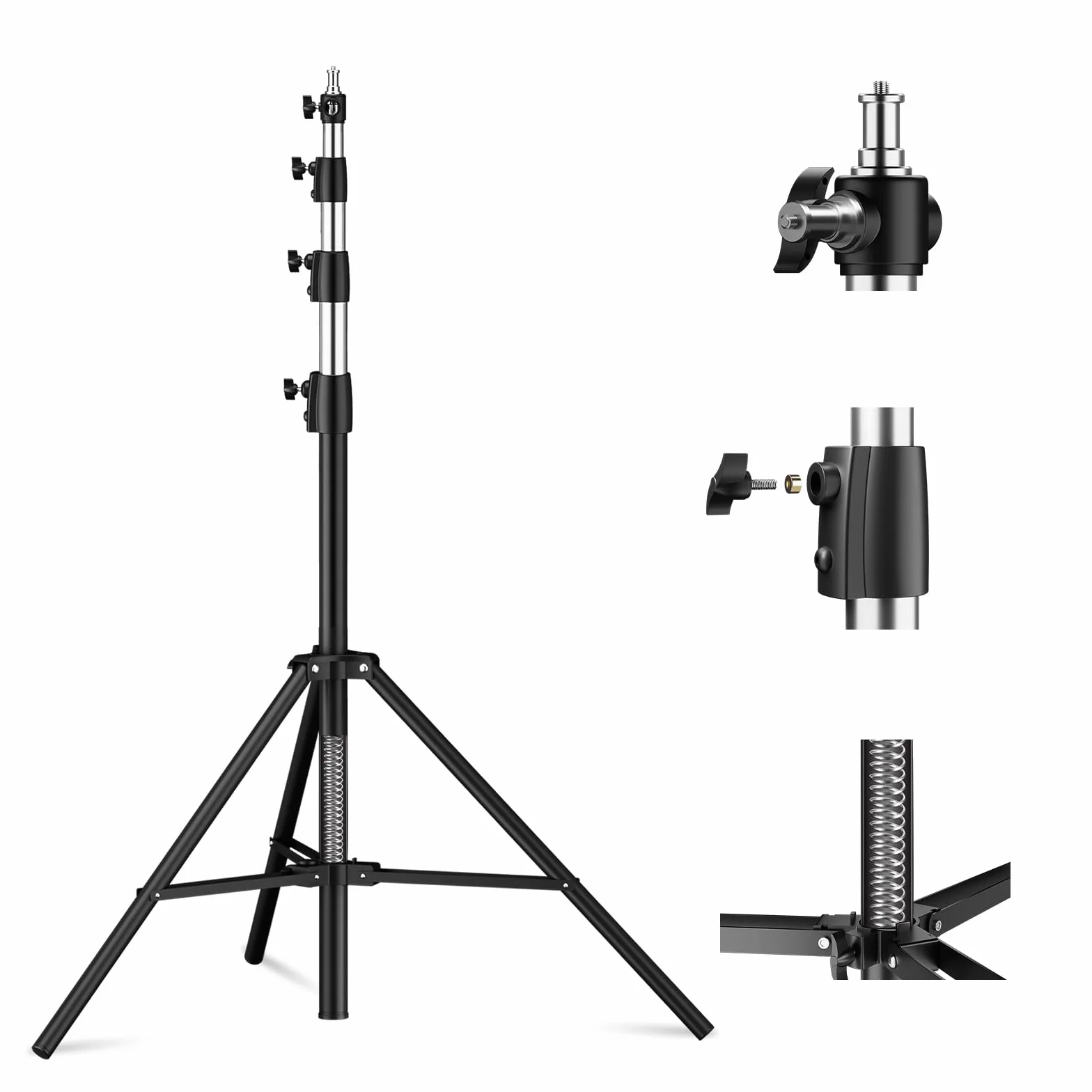 Soonpho AIR Pro statyw do lampy, tłumiony powietrzem, aluminium, maks. wysokość 4 m, nośność 15 kg, stabilny i wygodny, statyw z torbą do filmów, fotografii, studia fotograficznego, fotografii,