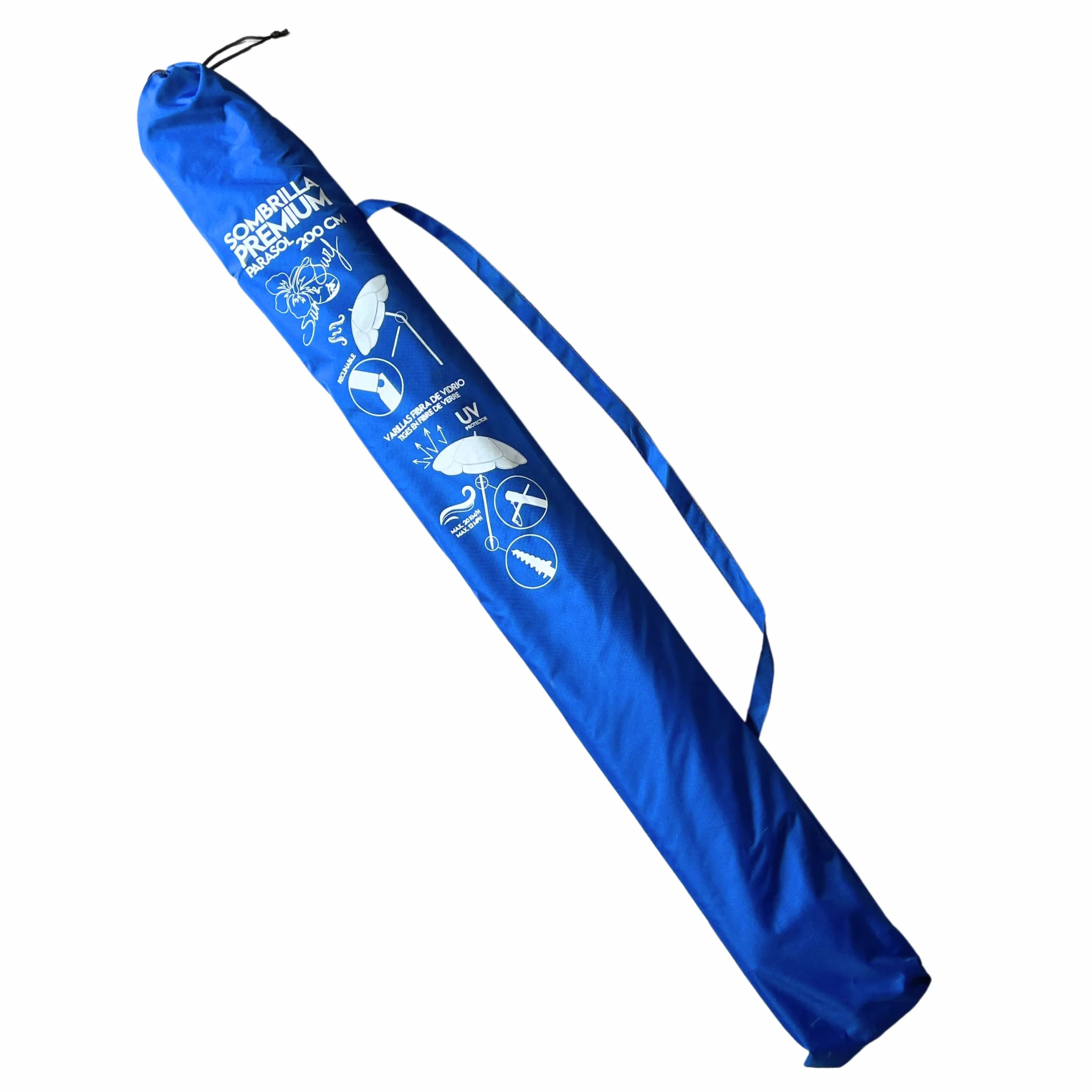 SUN & SURF Parasol plażowy PREMIUM z wentylacją 180 cm nachylona końcówka TWISTER i podwójne uszczelnienie UPF 50+ UV