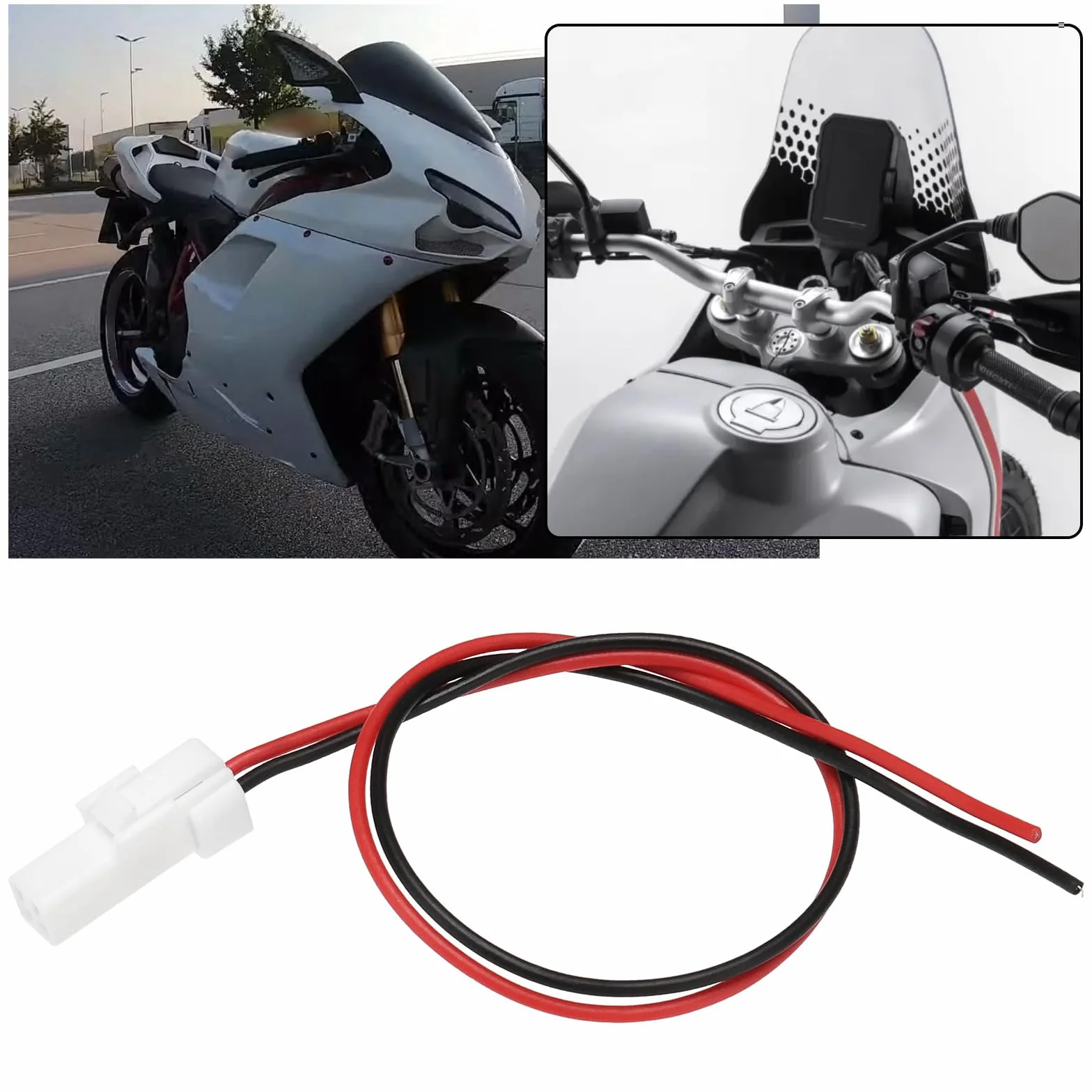 4-pinowy adapter okablowania GPS kompatybilny z Ducati Multistrada 1260 zasilacz impulsowy 12 V długość kabla 17 cm interfejs okablowania GPS do nawigacji