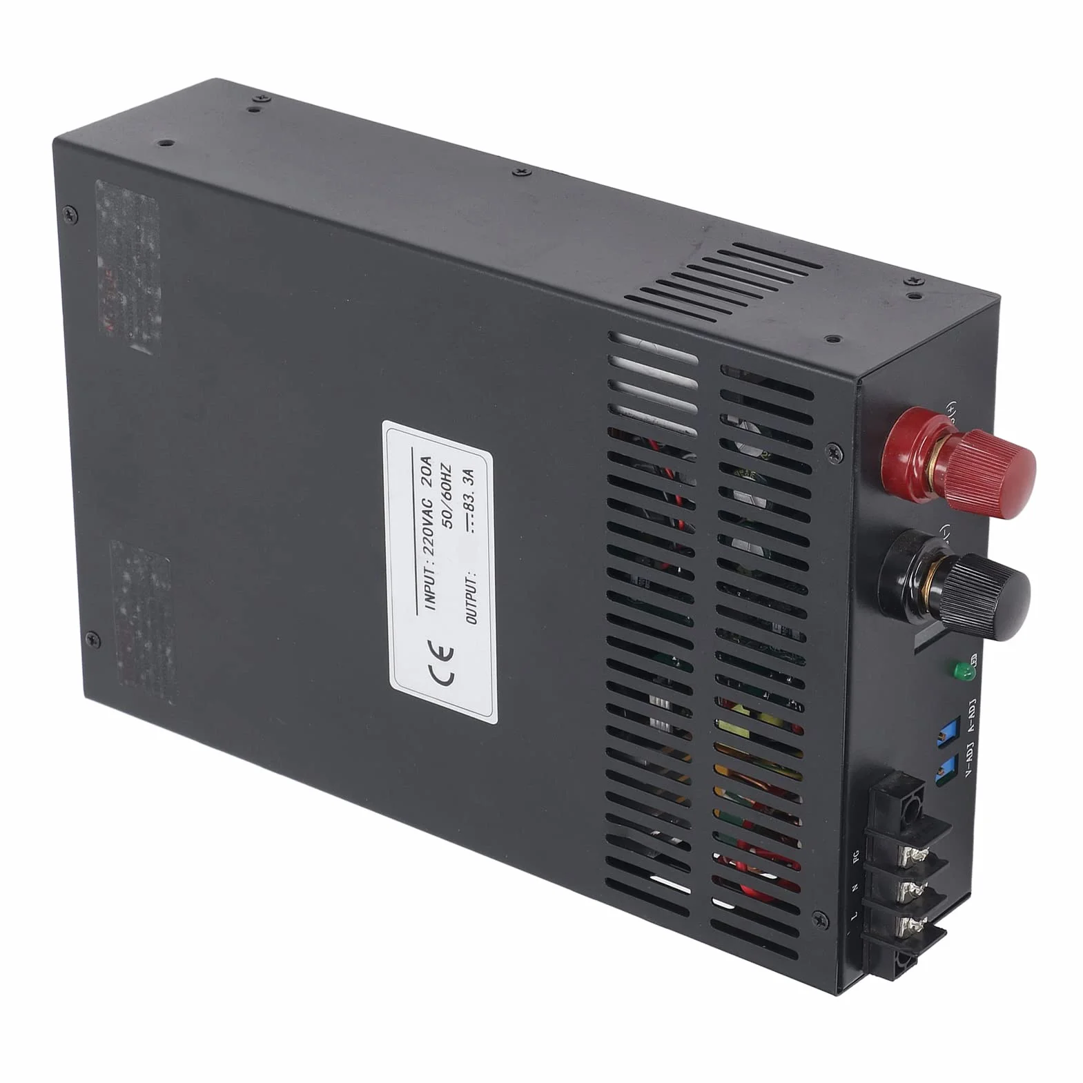 Yosoo Health Gear Regulowany Zasilacz Impulsowy, Zasilacz Prądu Stałego ze Stali Nierdzewnej 220 V 2500 W z Miękkim Startem, inteligentną ochroną, Szybkim Odprowadzaniem Ciepła do Automatyki (36V)