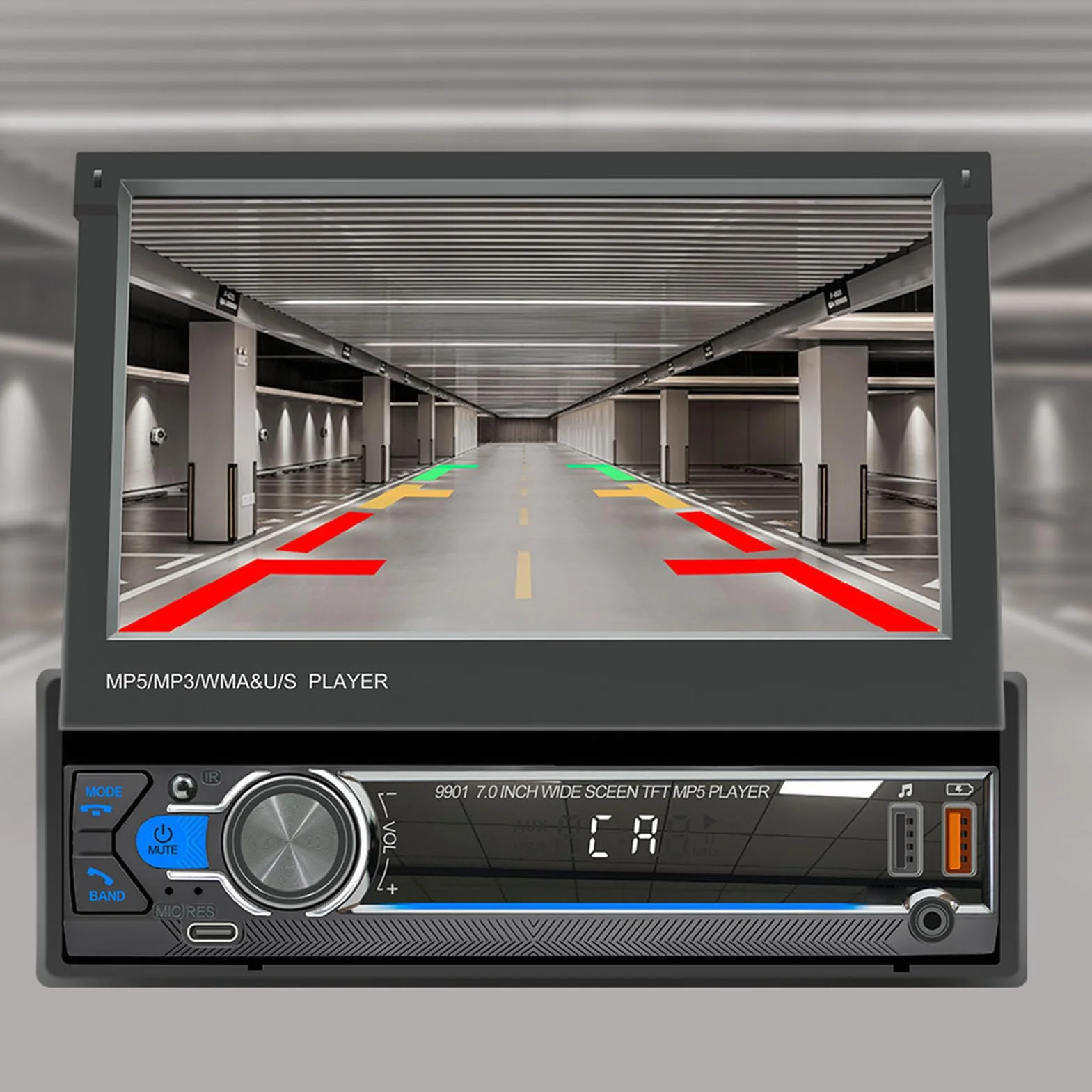 Odtwarzacz R Player o Playeretooth Car RTouch Sn Samochodowe Stereo, 7-calowy Samochodowy Odtwarzacz MP5 HD Chowany Sn 12 LED Bap Cras Wirel dla Auto Samochodowy