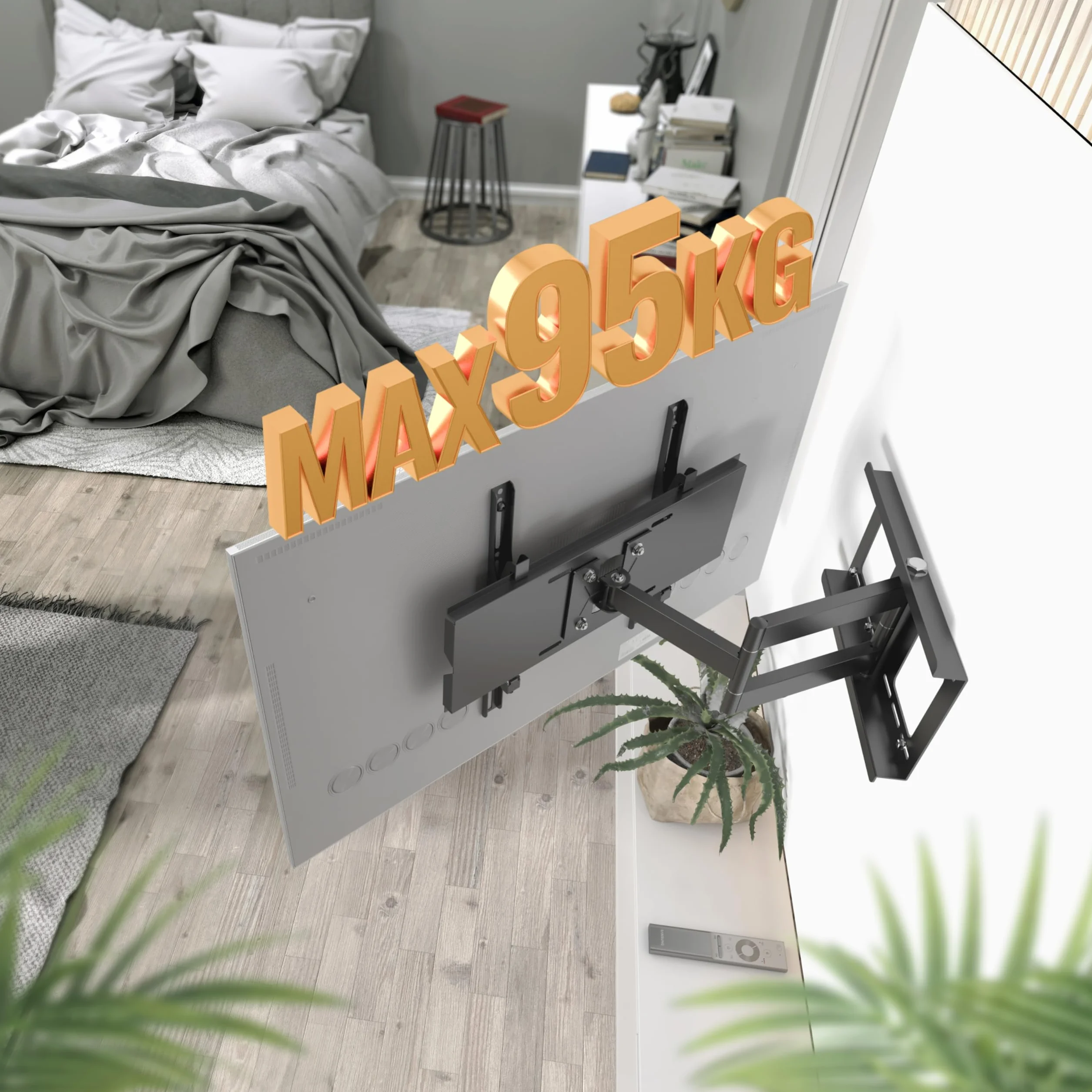 RICOO Uchwyt ścienny TV Orientable R03 Uniwersalny 32-65" (81-165cm) Naścienny TV LED/LCD/zakrzywiony VESA 200 x 200-400 x 400 x 400