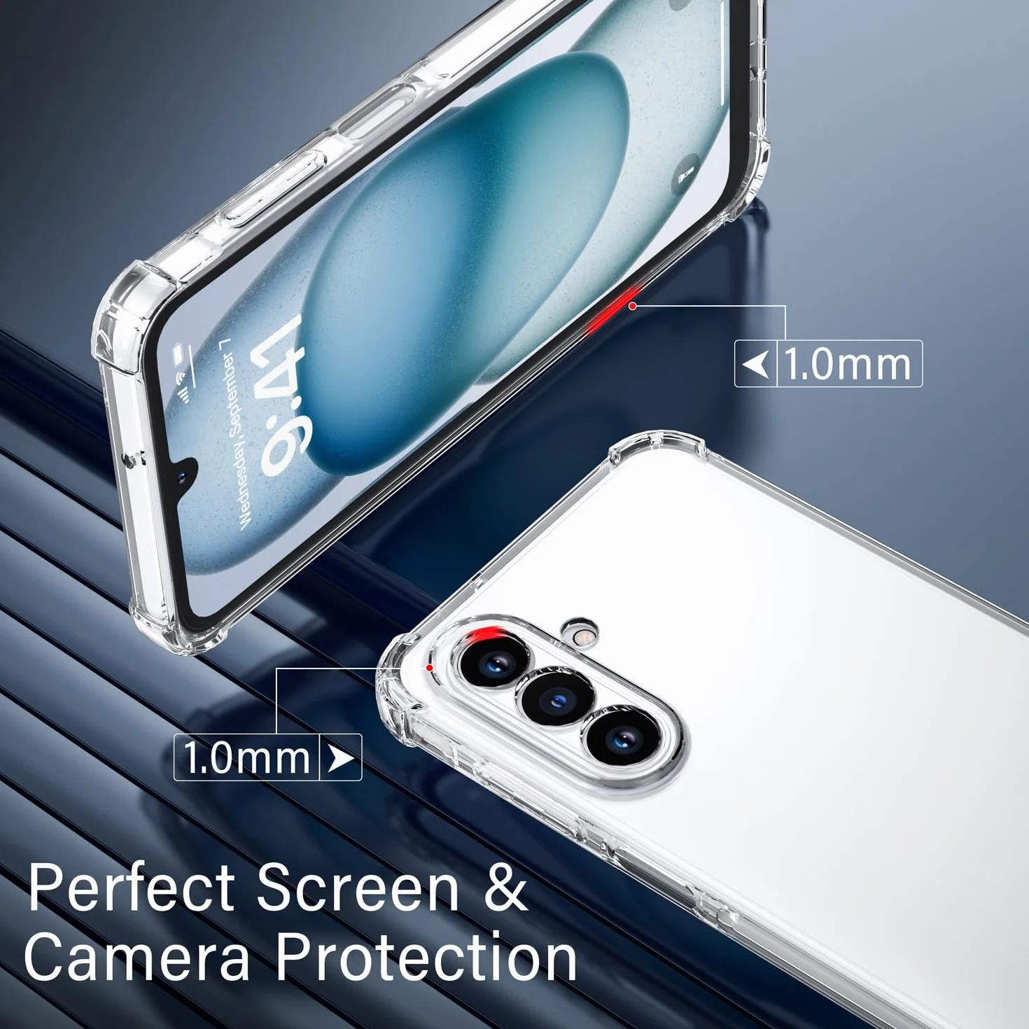 Etui do Motorola Edge 70 Fusion z 2 sztukami folii ochronnych ze szkła hartowanego, przezroczysta obudowa TPU z narożnikami poduszki powietrznej