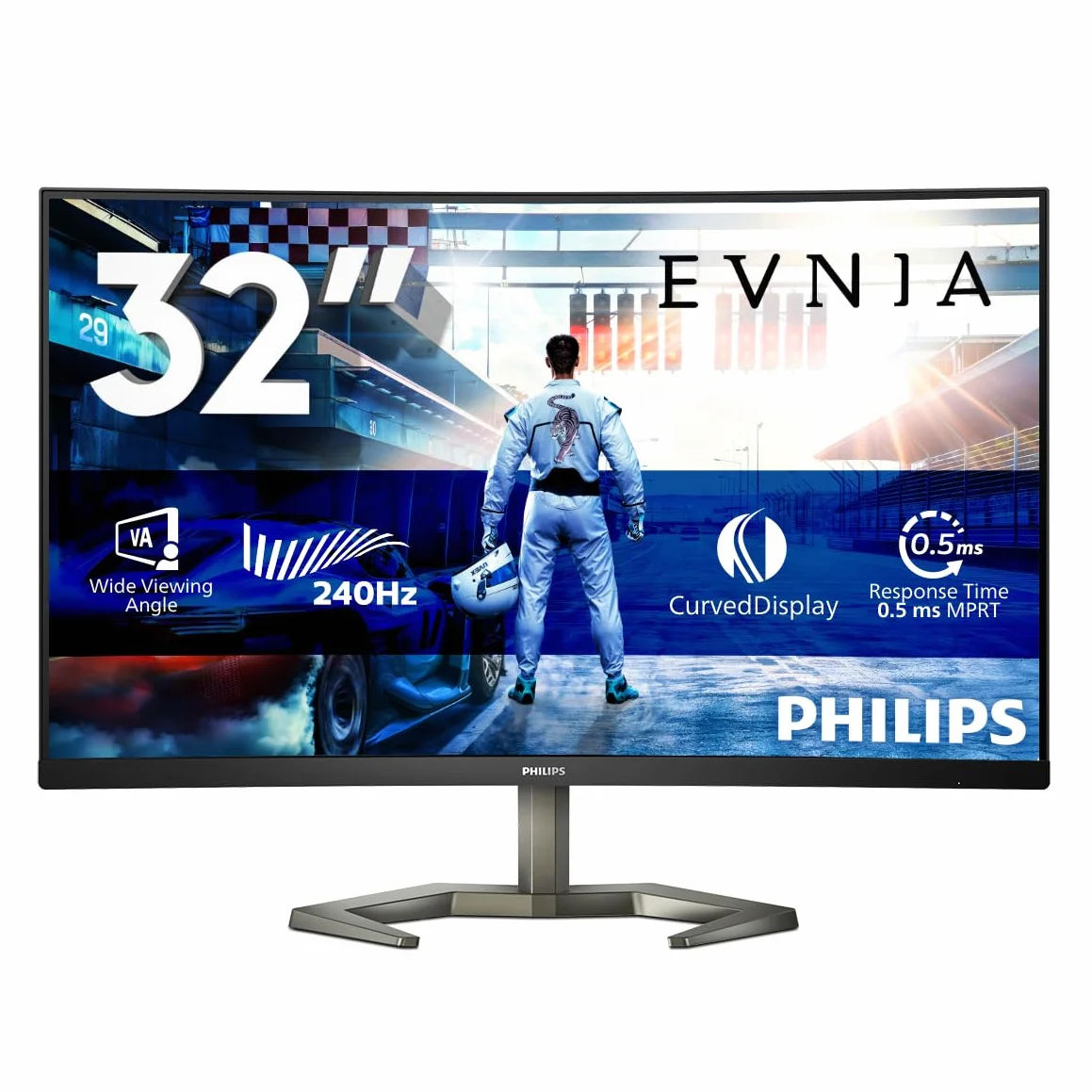 Zakrzywiony monitor do gier PHILIPS - 32 - FHD - 240 Hz - płyta VA - 0,5 ms - regulacja wysokości - 32 M1C5200 W