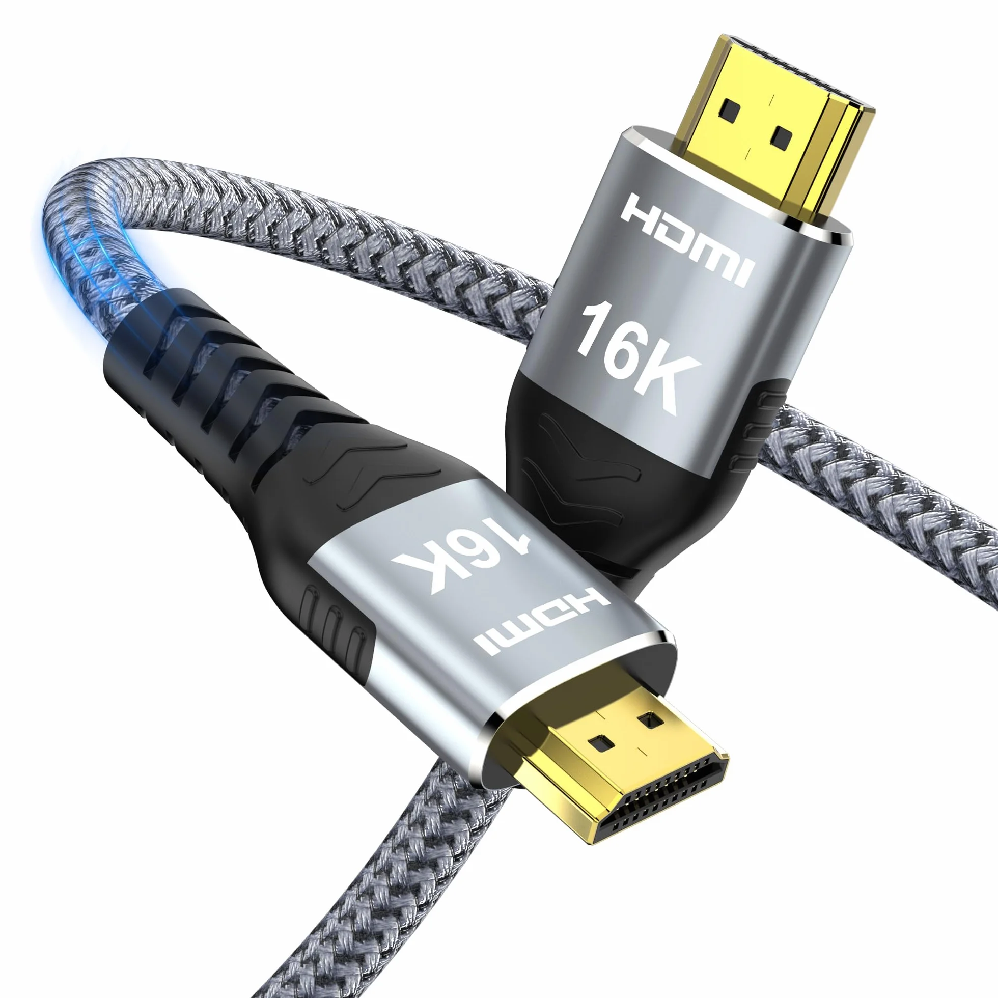 Kabel HDMI 2.2, 16K, 10K, 8K, 96 Gb/s, ultra wysoka prędkość 16 przy 60 Hz, 8K przy 240 Hz, 4K przy 480 Hz, pleciony przewód HDMI, HDCP 2.2 i 2.3, Dynamic HDR, eARC, kompatybilny z monitorem