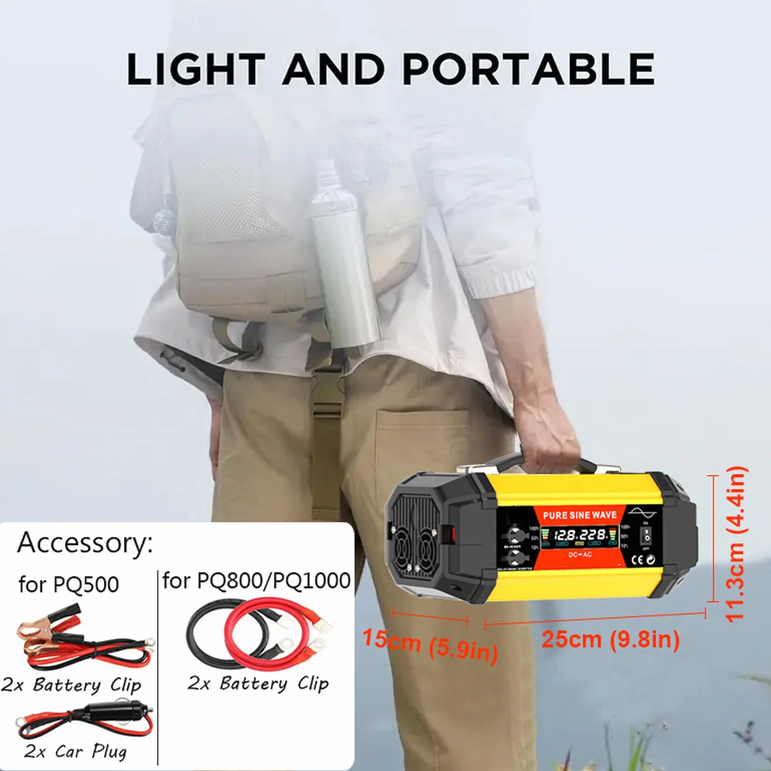 Generic Kompaktowy Samochodowy Konwerter Zasilania o Mocy 800 W z Portami USB do ładowania urządzeń W Podróży