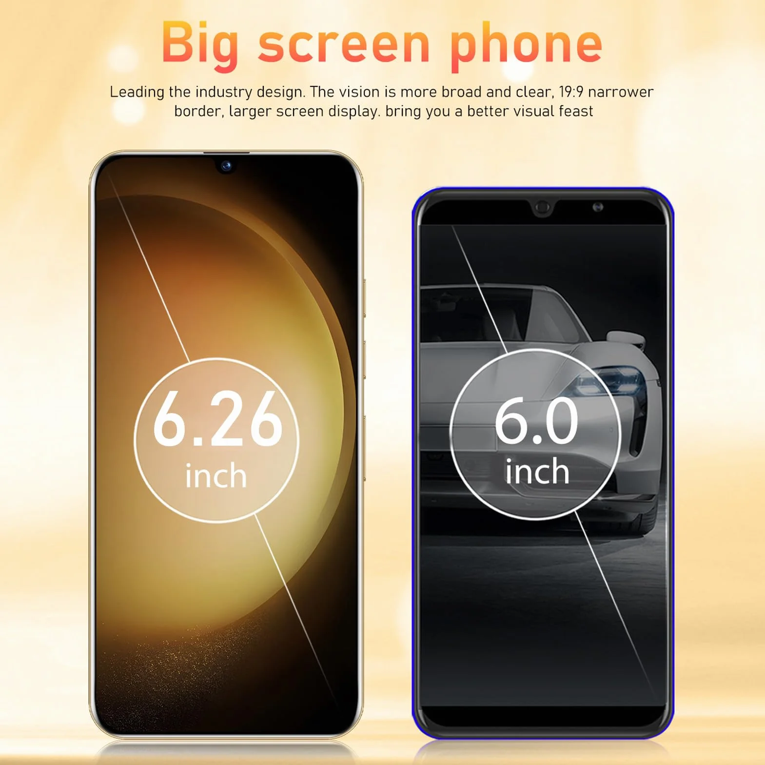 Cuifati 6,26 Cala Telefon Komórkowy, 4 GB RAM 64 GB ROM, 16MP AI Camera, Metalowa Konstrukcja Ramy, Bateria 5800 MAh, rozdzielczość 720x1600, Odblokowanie Twarzy, Smartfon na 8.1 z (GOLD)