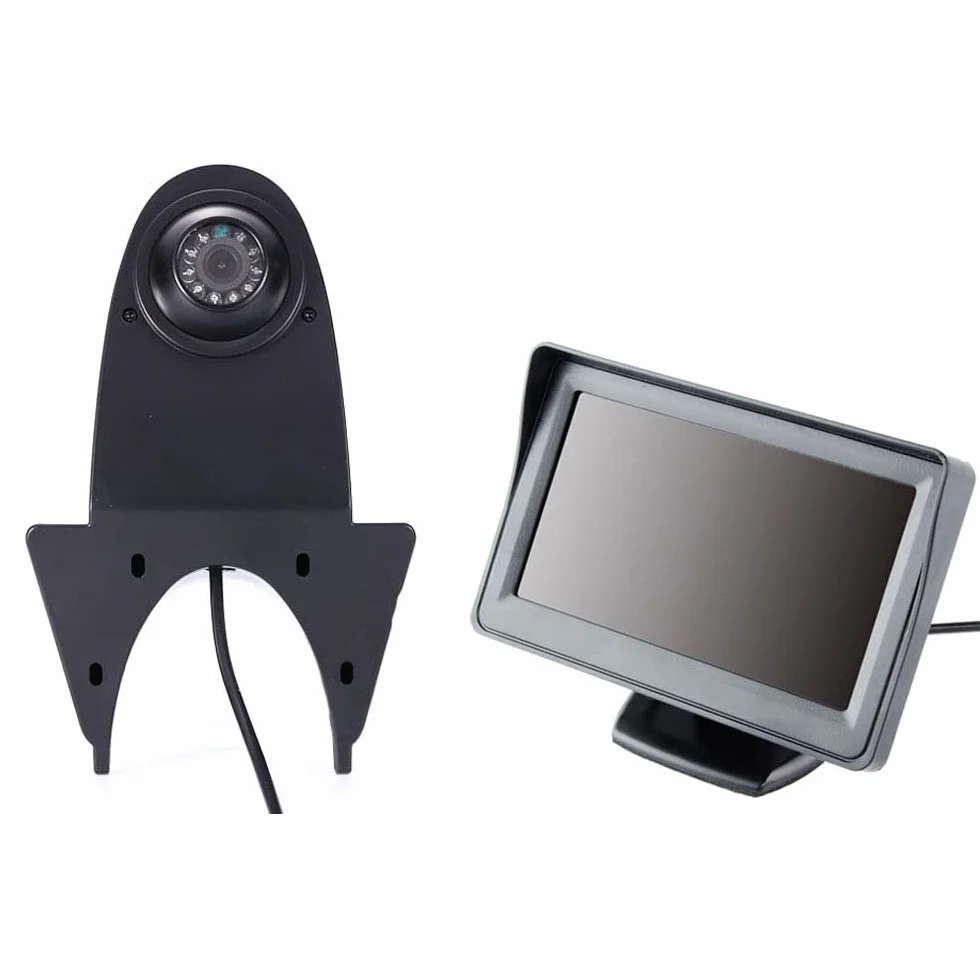 Kamera cofania samochodu z widocznością w nocy, 12 diod LED, kąt 170°, wodoszczelna, system cofania + 4,3" LCD Auto Monitor do Citroen Berlingo Jumper Jumpy Nemo Dacia Dokker Van Nissan Navara HD