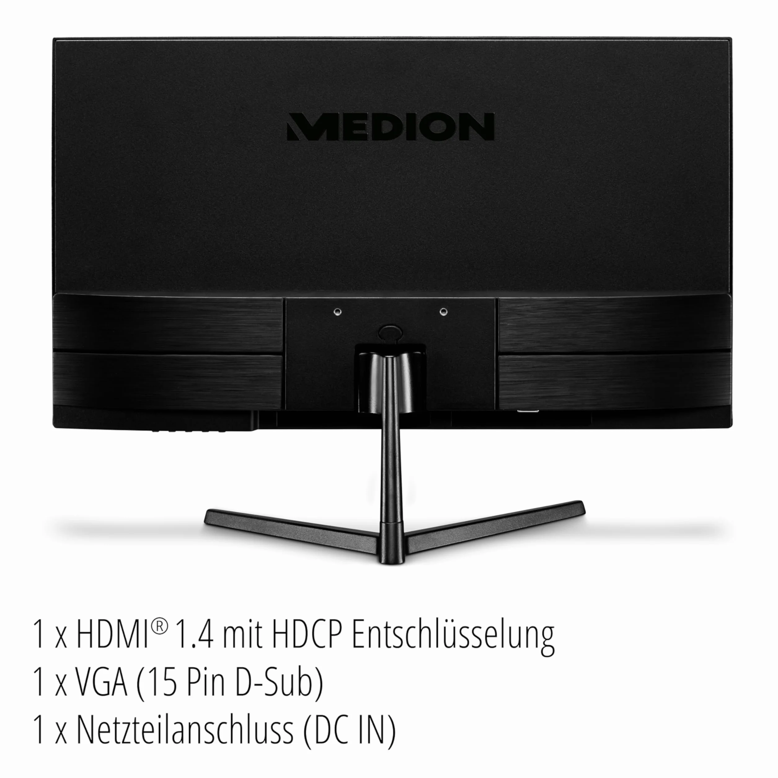 MEDION P52218 (MD 20150) 54,6 cm (22 cale) panoramiczny ekran Full HD (FHD, 16:9, HDMI, VGA, antymigoczący, ochrona przed niebieskim światłem, wielojęzyczne menu) Czarny