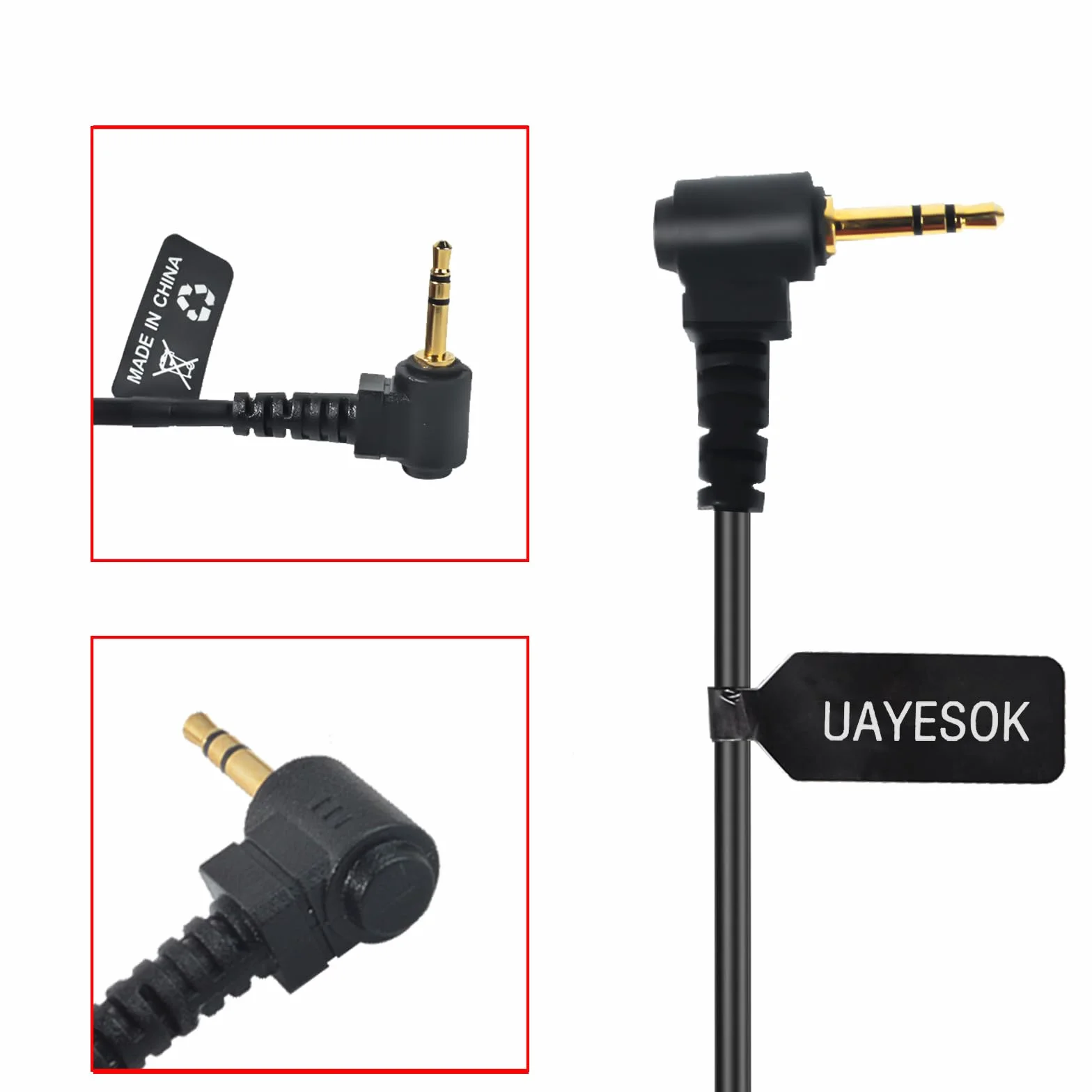 UAYESOK Adapter audio 1-pinowy 2,5 mm Jack do 3,5 mm żeński do Motorola Talkabout T80 T82 T92 H2o XT180 PMR446