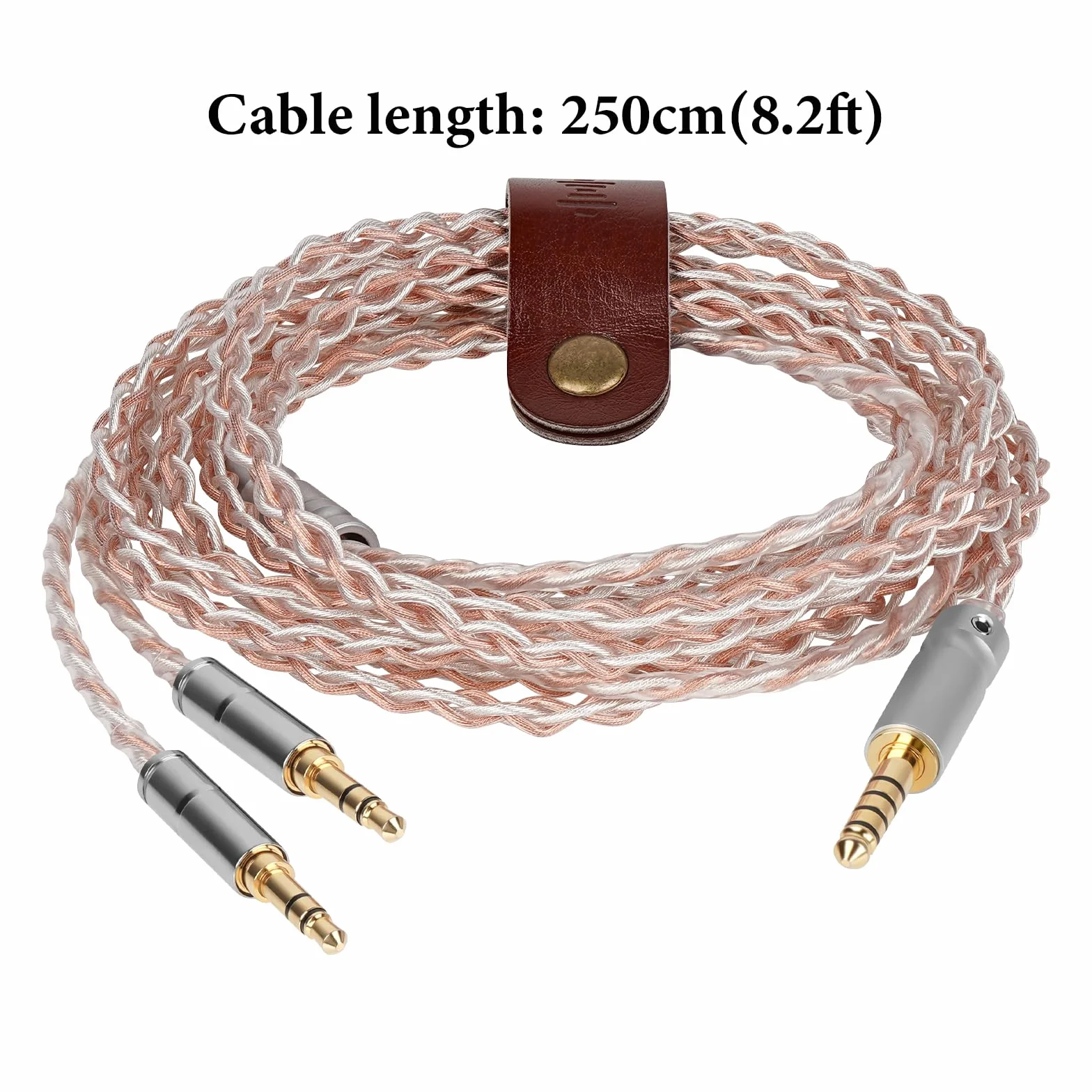Geekria Kabel audio Apollo Copper Silver Mixed Upgrade kompatybilny z HIFIMAN SUSVARA UNVEILED, słuchawki SUNDARA HE4XX 400i, 4,4 mm do dwóch 3,5 mm zamienny przewód słuchawkowy (8,2 stopy / 2,5 m)