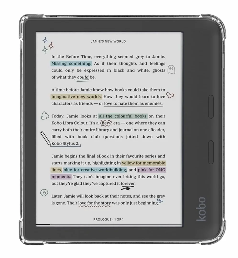 Zcooooool Etui na czytnik e-booków Kobo Libra Colour & Kobo Libra 2 7 cali Przezroczyste TPU Wzmocnione narożniki