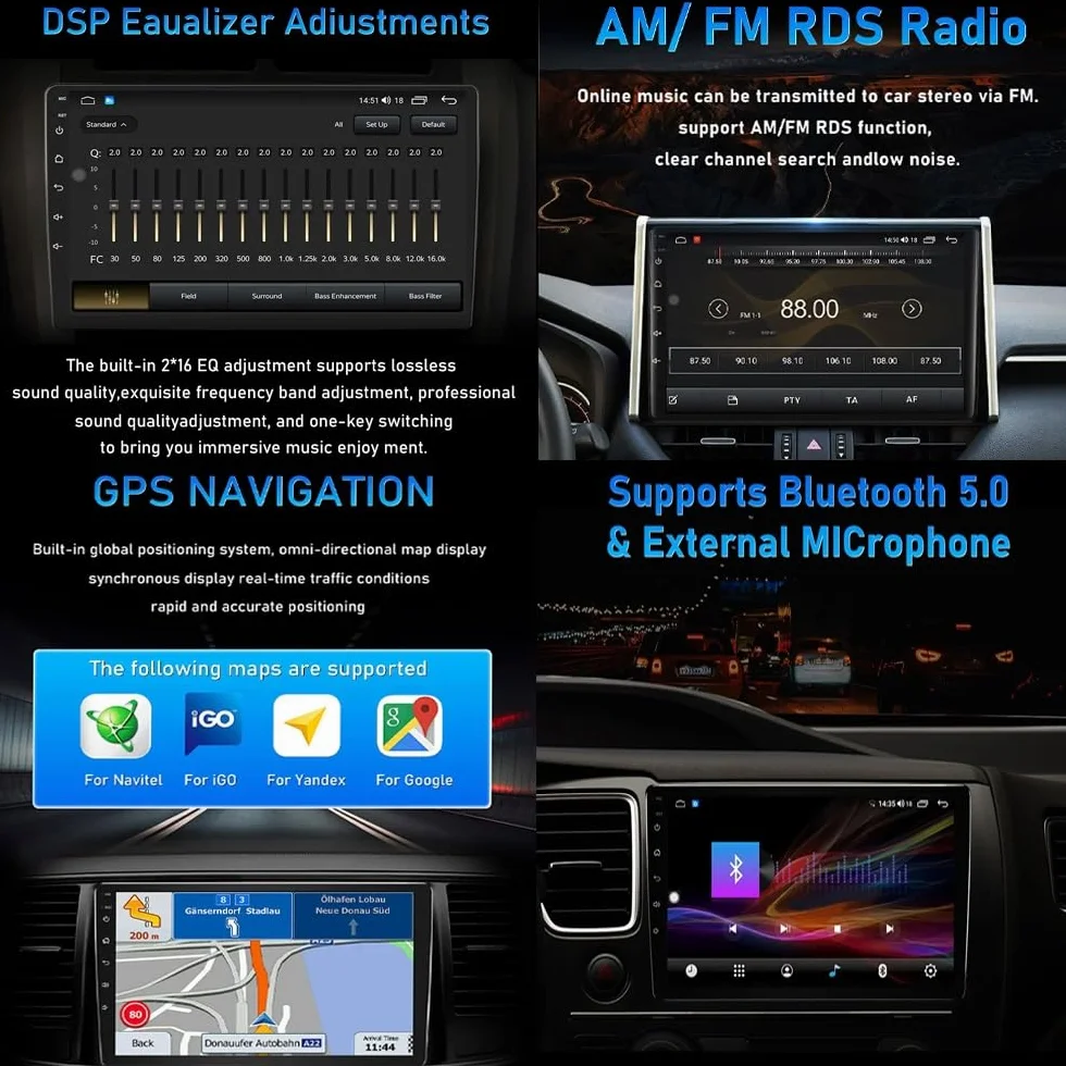 10-calowy samochodowy system stereo z ekranem dotykowym i systemem Android 15 Autoradio do Hondy Fit Jazz 2014-2015 z BT FM DSP RDS GPS, sterowanie z kierownicy, kamera cofania, ekran dotyko