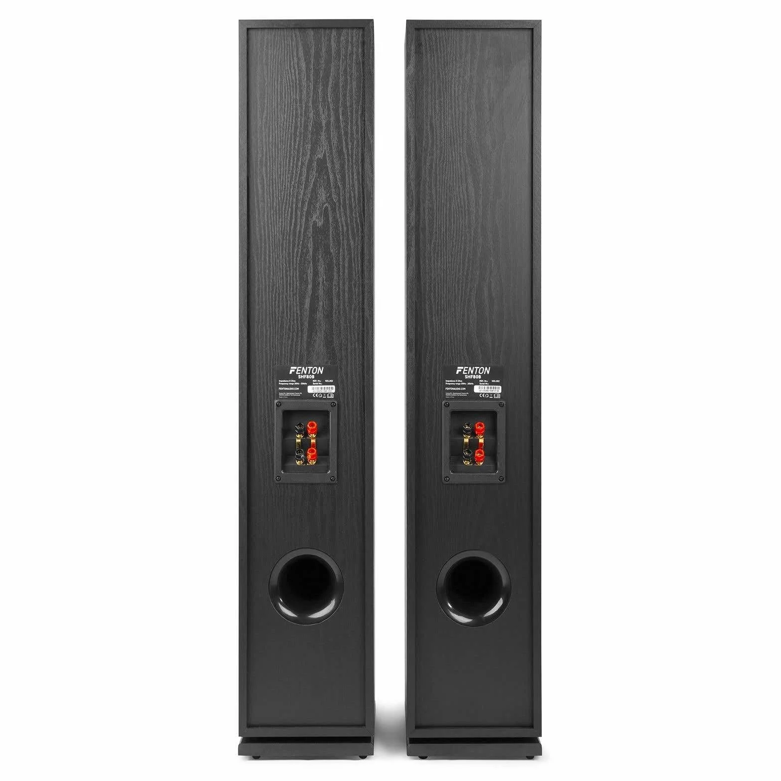 Fenton SHF80B Hifi Speakers 500W - 3-drożny zestaw głośników High-End - 3 Woofery + Głośniki wysokotonowe - muzyka, filmy i gry - czarny