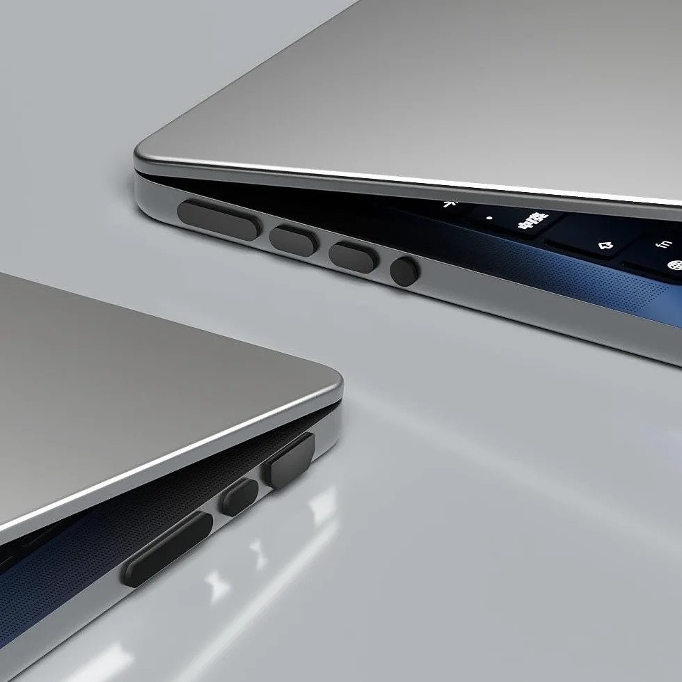 ProElife Zestaw kubków przeciwpyłowych do MacBooka Pro 14,2 cala 16,2 cala M2 Pro/Max M1 Pro/Max, 21 szt. silikonowych osłon ochronnych czarny
