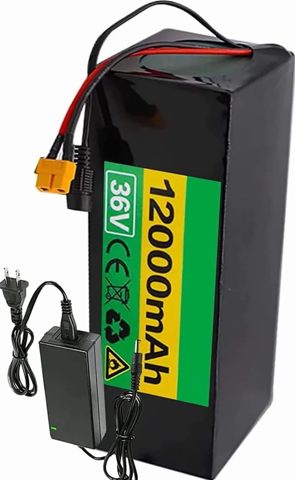 Akumulator litowo-jonowy 36 V 12 Ah 10S4P, akumulator litowo-jonowy zamienny z akumulatorem o dużej mocy BMS, akumulator wodoodporny, do silników 200 W/400 W/500 W/750 W