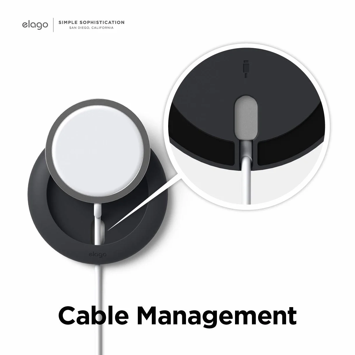 elago MS podkładka ładująca kompatybilna z ładowarką MagSafe kompatybilna z iPhone 17, 16, 15, 14, 13, seria 12 i innymi bezprzewodowymi telefonami (czarny)