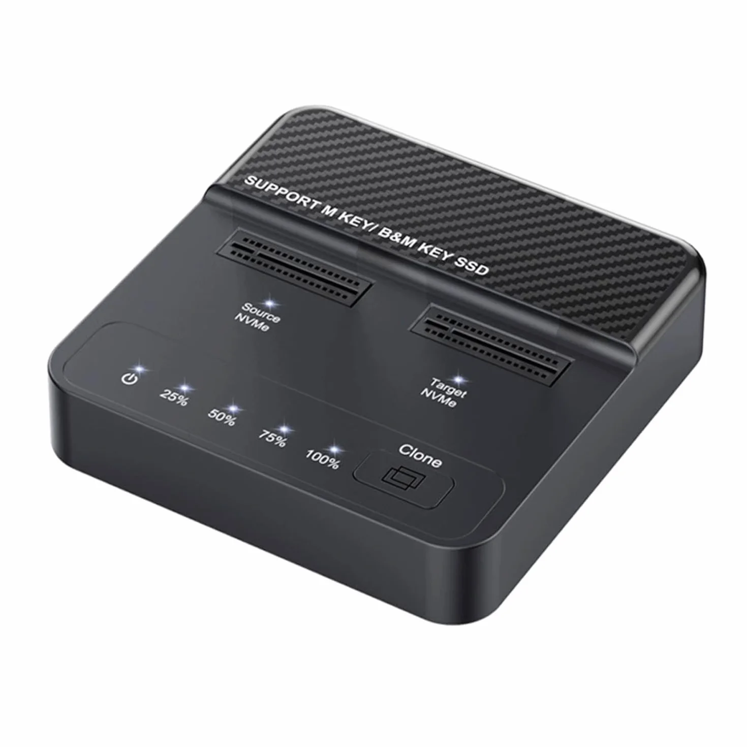 NVMe M.2 Double Bay Cloner, adapter M-Key na USB-C Type-C, offline Backup Box z klonowaniem jednym kliknięciem, szybki, pionowy powielacz 20 Gb/s