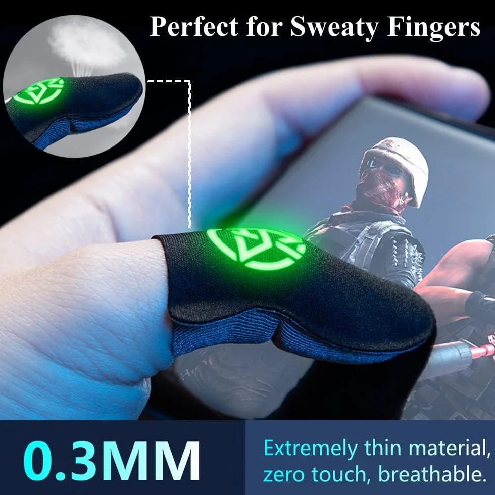 Naparstki do gier fluorescencyjne świecące w ciemności 4 lata ochraniacz na palec Gaming Finger Sleeve