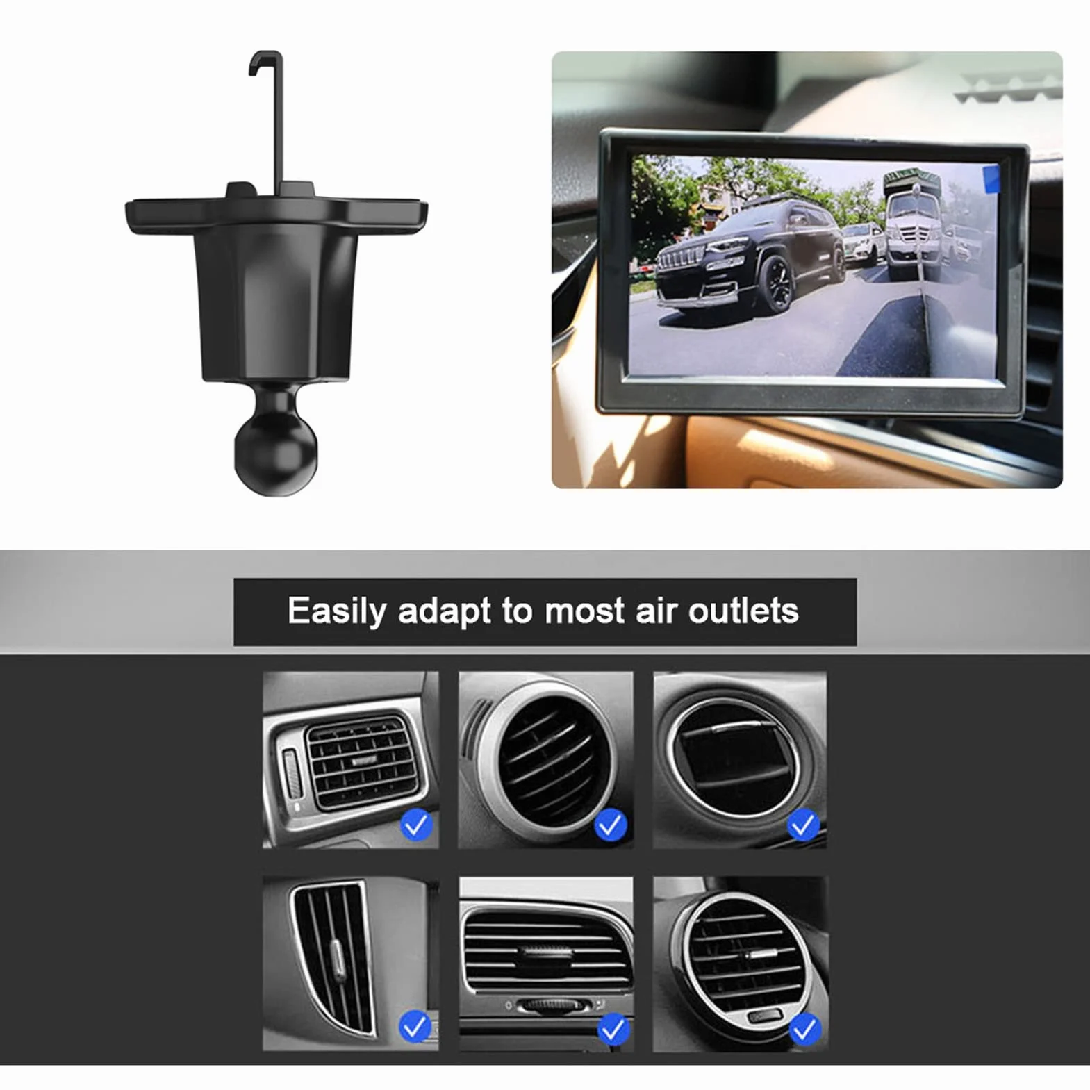 Zestaw Kamery z Widokiem z Boku, Ekran Monitora Kamery Samochodowej, 5-calowy Monitor LCD Night Vision IP67 Wodoodporny System Kamery Cofania