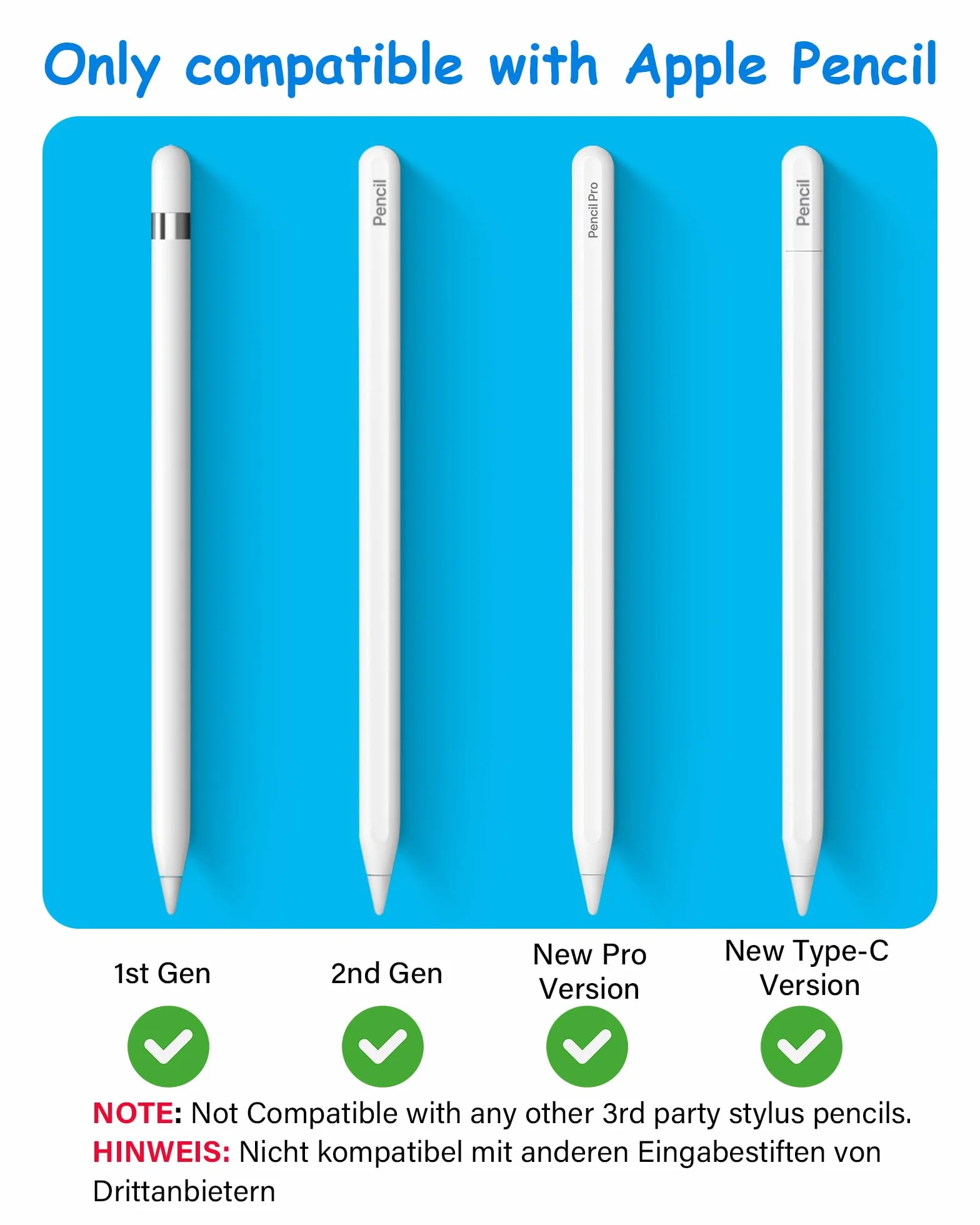 Końcówka do Apple Pencil 2. generacji i 1. generacji, precyzyjne zamienne końcówki do iPad Pencil, 4 sztuki