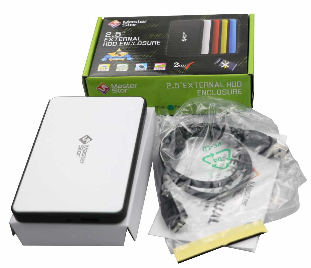 MasterStor Dysk twardy 2,5-calowy zewnętrzny dysk twardy SATA USB 3.0 zewnętrzny dysk twardy superszybki laptop i PC przenośny dysk twardy srebrny (120 GB)