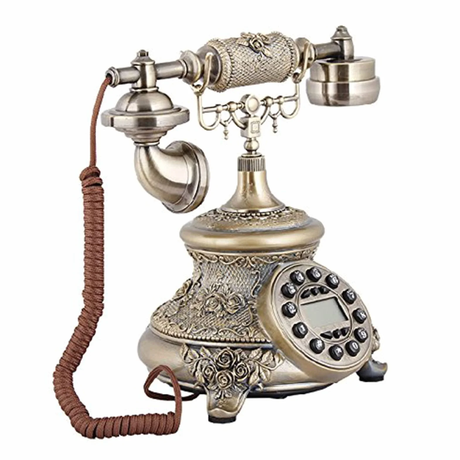 Klasyczny retro telefon stacjonarny vintage przewodowy telefon staromodny antyczny styl dom biuro telefon
