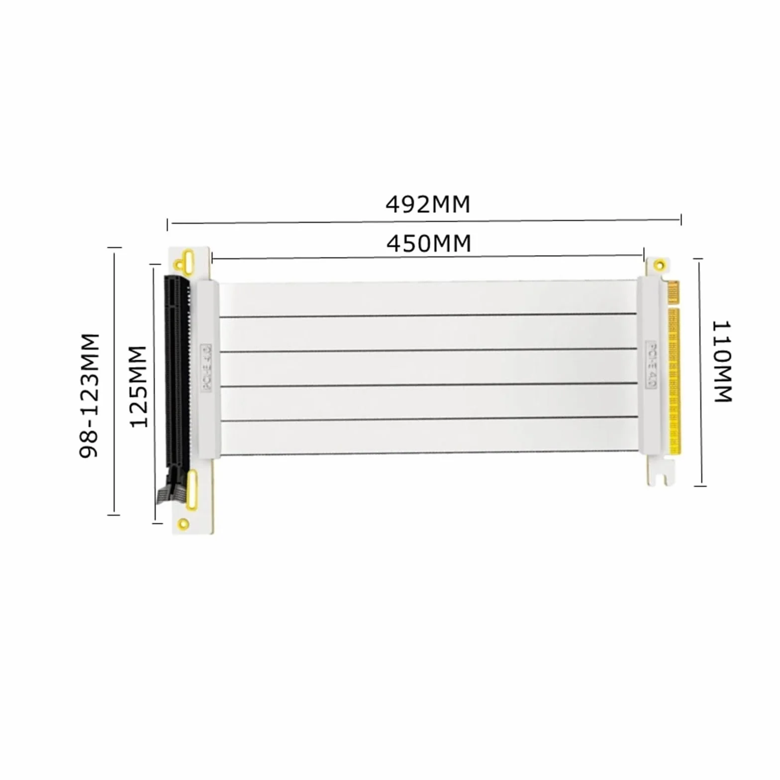Biały kabel PCIe 4.0 Riser Pionowy zestaw kart graficznych do montażu pionowego PCI Express X16 GEN4 karta przedłużająca do GTX RTX Series GPU (45 cm)