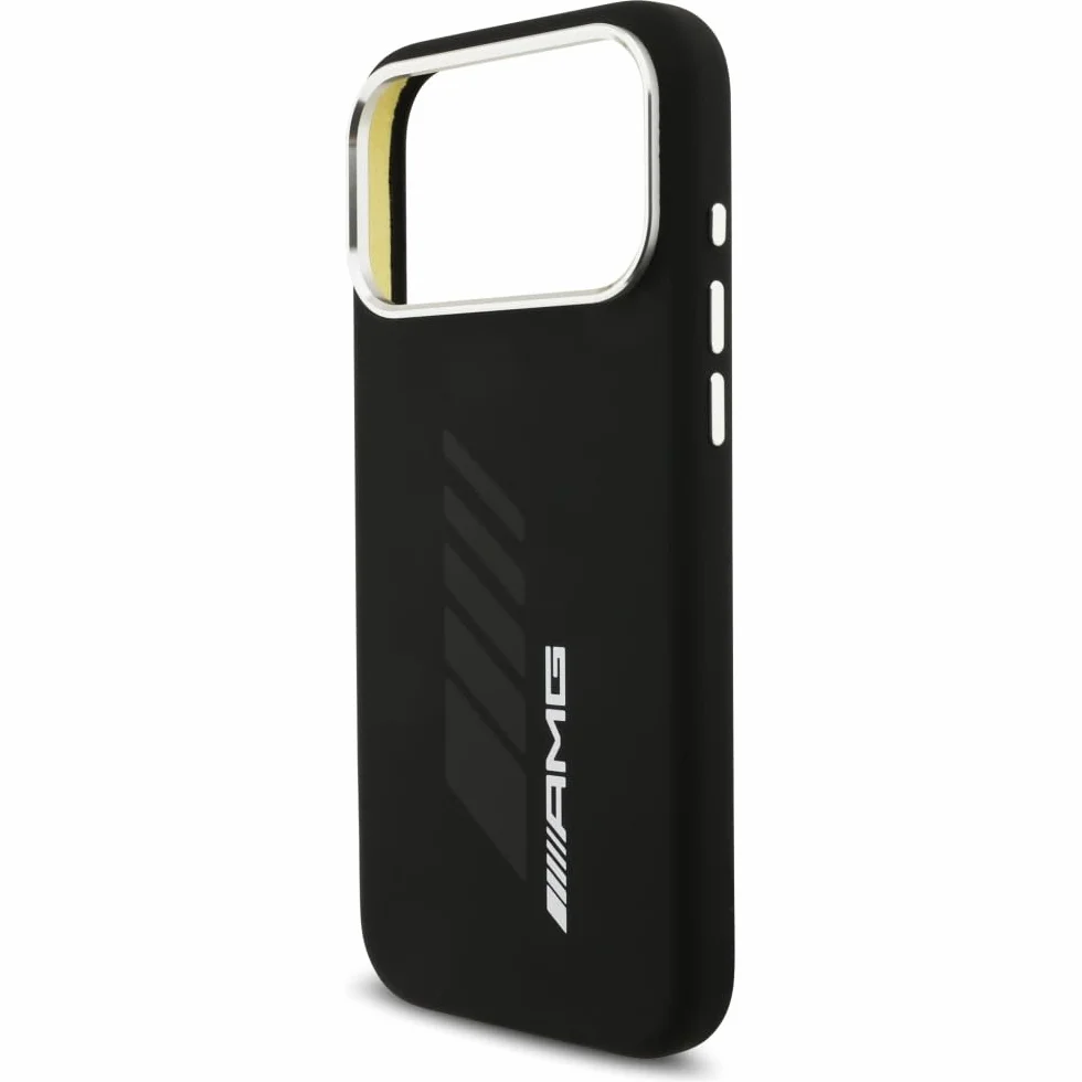 CG MOBILE AMG silikonowe etui w dużych rozmiarach romby, kompatybilne z MagSafe do iPhone 17 Pro Max (czarne)