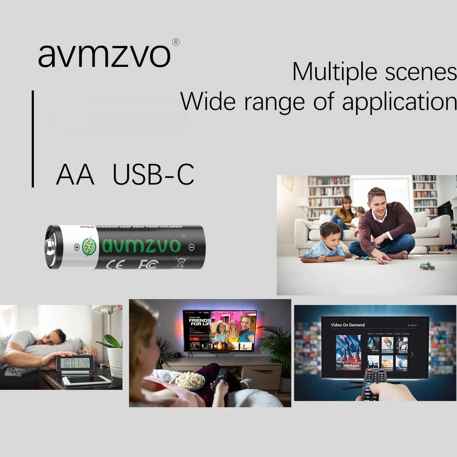 Akumulatory AA, 3400 mWh, baterie LR6 USB-C litowe z kablem do ładowania USB-C 2 w 1, 1,5 V, szybkie ładowanie przez 2-3 godziny, 8 sztuk