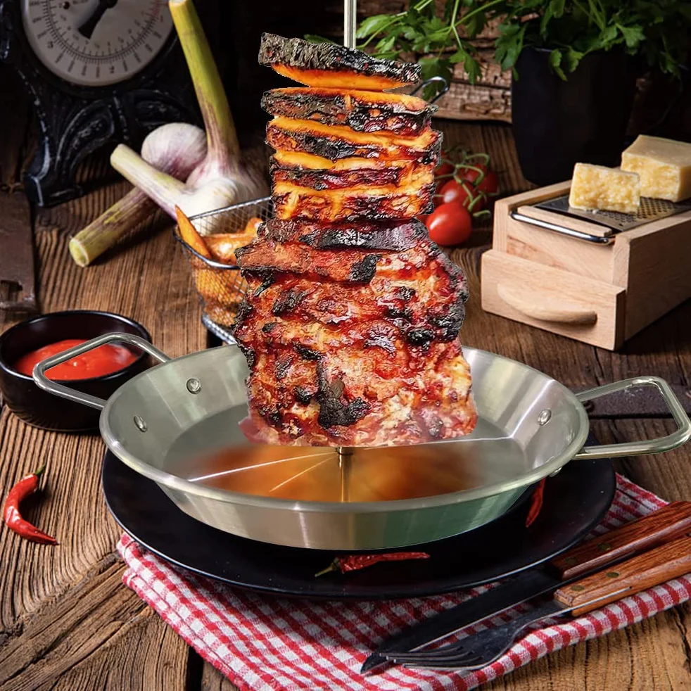 LIANGMEI Pionowy szpikulec ze stali nierdzewnej do grilla, grill, pionowy szpikulec grillowy Spit Grill Pionowy rożen Stand Up Grill Stalowy szpikulec z 3 wyjmowanymi kolcami (8,10,12 cala)