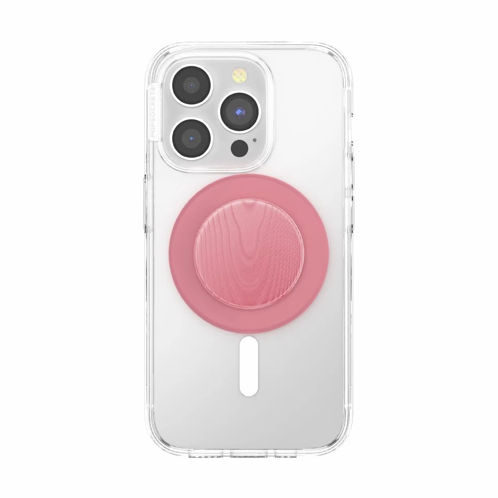 PopSockets Uchwyt do telefonu MagSafe z podpórką, stojak magnetyczny, wymienna góra, bezpieczne trzymanie do iPhone MagSafe, uchwyt na telefon i tablet, Cute PopSockets - Alum Moire Putty