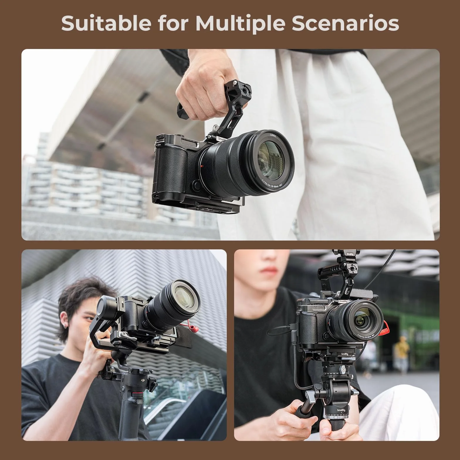 SMALLRIG Cage dla Panasonic LUMIX S9, Pełna Klatka ze Stopu Aluminium, z Płytką Szybkiego Montażu dla Arca-Swiss i Mocowaniem na Zimną Stopkę do Mikrofonu i Oświetlenia, z Otworami Gwintowanymi - 4515