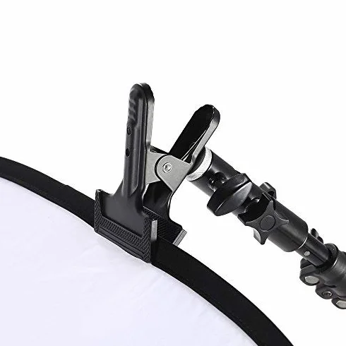 Andoer Metalowy zacisk odbłyśnik z 5/8" oświetlenie instalacja stojąca 1/4" na 3/8" śruba Swivel Mount adapter do foto-studyjnego reflektora i tła
