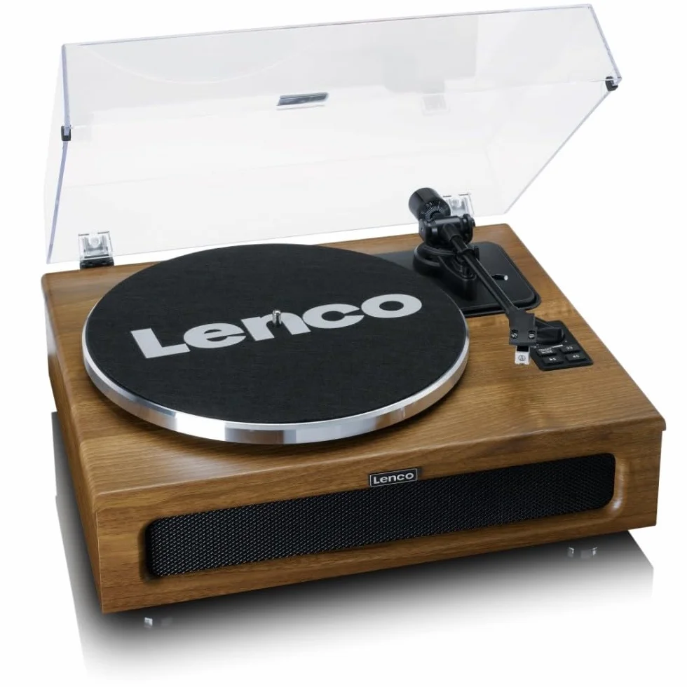Lenco Ls-410 LS-410WS Gramofon, Brązowy, 40W | LS-410 - odtwarzacz winylowy - Bluetooth - 40 W RMS - napęd pasowy - przedwzmacniacz - wyjście RCA - AUX-In