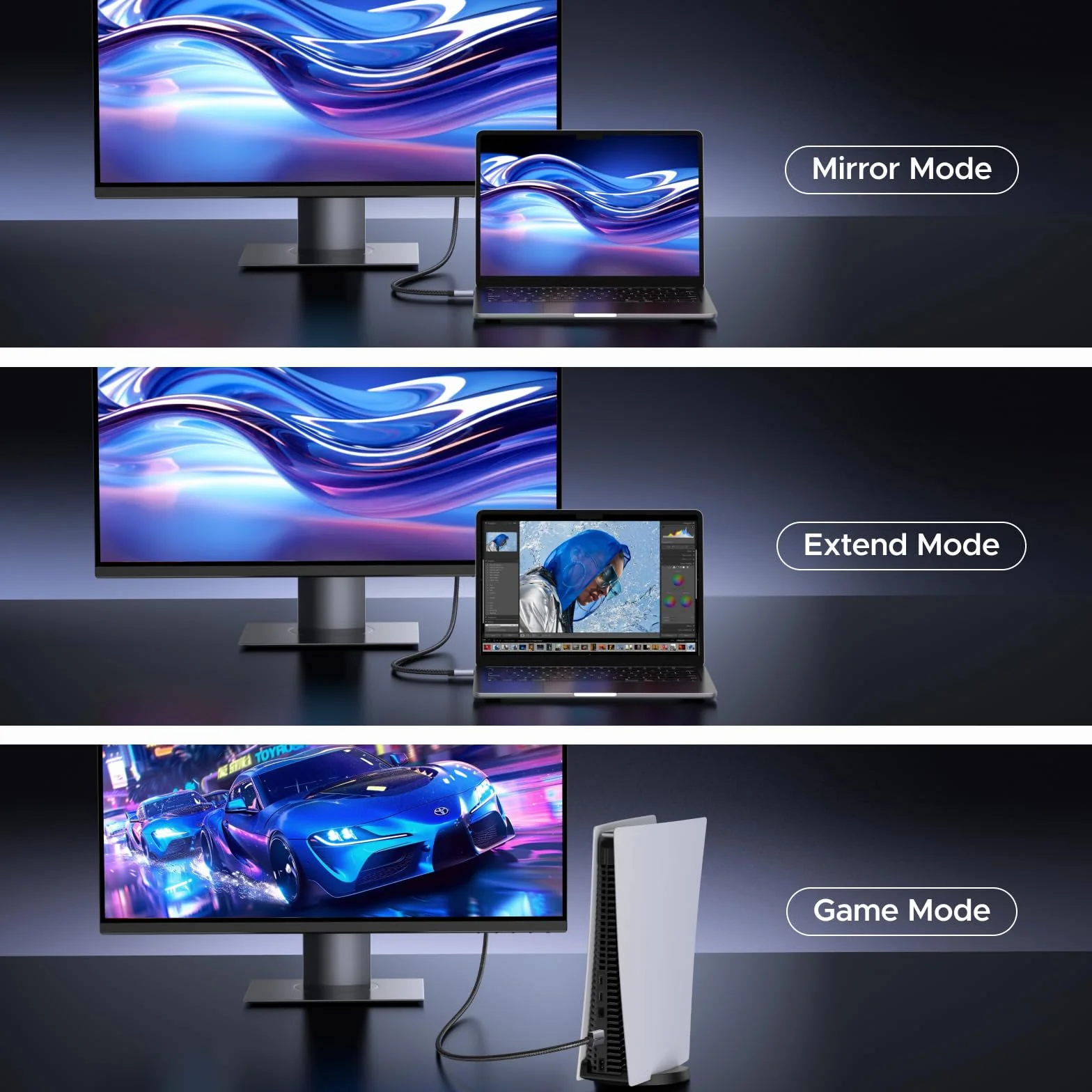 Kabel HDMI UGREEN 2.2 16K@60Hz 8K@240Hz 4K@480Hz 96 Gbps Ultra High Speed eARC HDR10+ VRR ALLM Dolby Vision HDCP 2.3 kompatybilny z komputerem stacjonarnym, laptopem, monitorem, PS5, PS4(2 m)