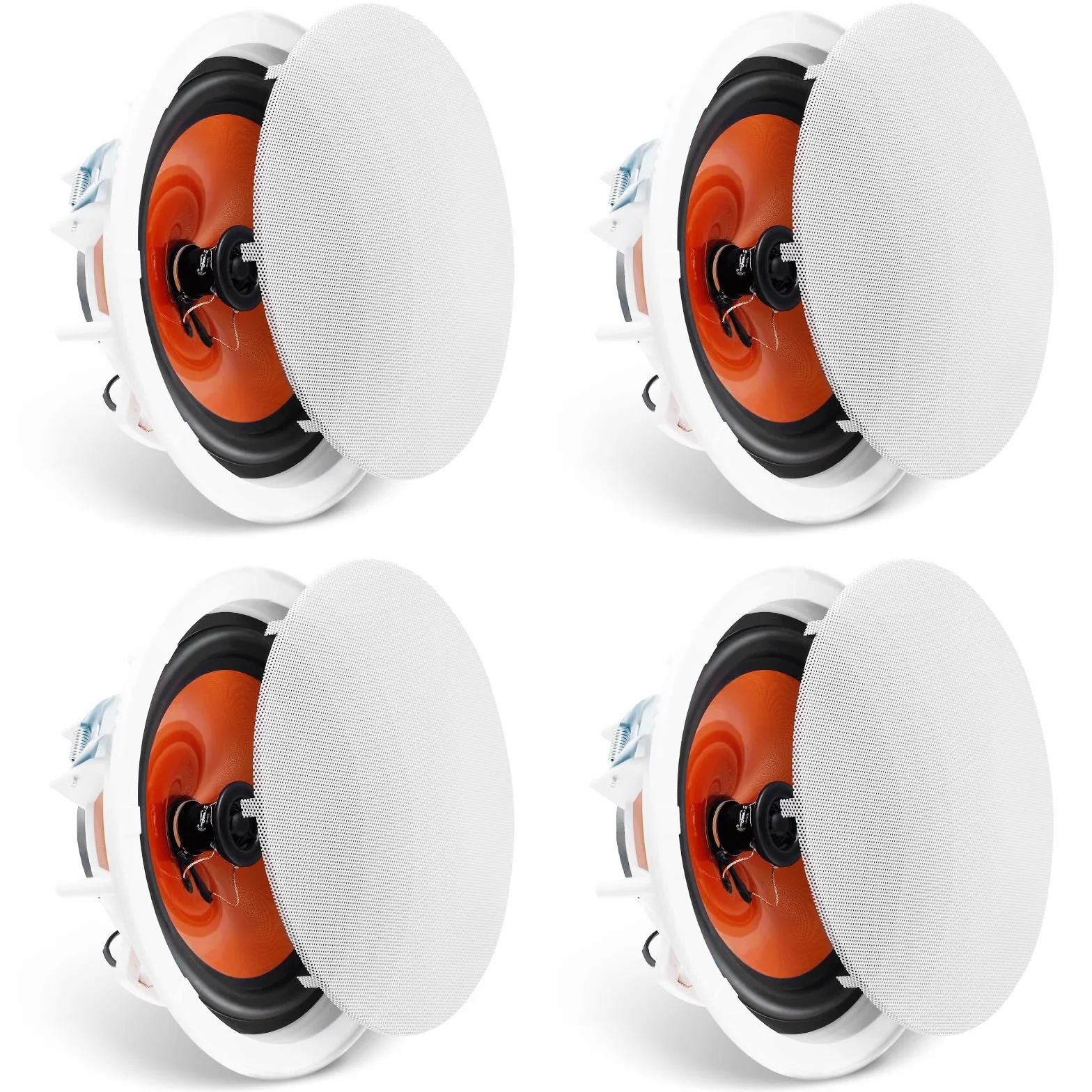 VEVOR Głośniki sufitowe 205 mm, 100 W, system głośników sufitowych do montażu ściennego z ompedancją 8Ω Czułość 89 dB, do domu kuchni salonu na zewnątrz koce 4 sztuki