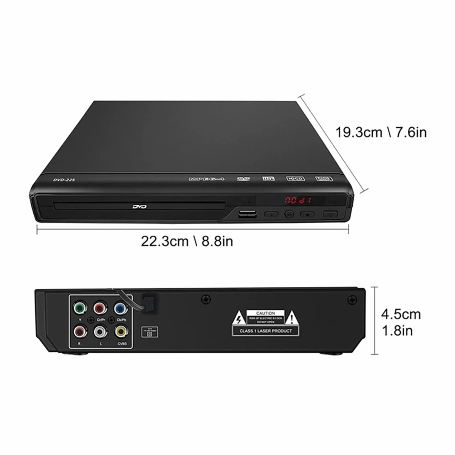 Odtwarzacz DVD Full HD 1080P Multi Region Home TV Multimedia Płyt CD MP3 MP4 RW VCD System Kina Domowego Wyczyść Proces Odtwarzania