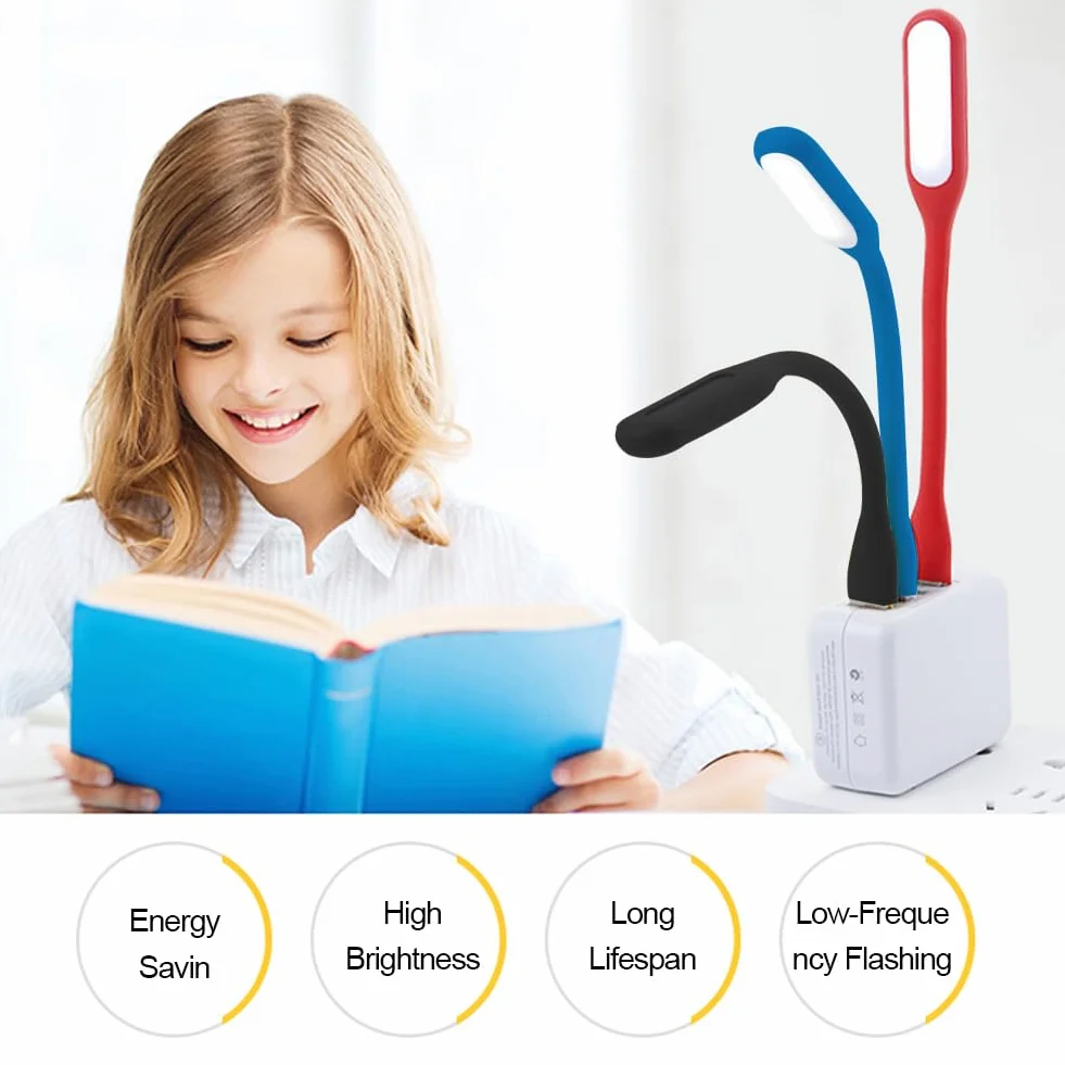 KARELLS Elastyczna Lampa LED USB do Laptopa - Zestaw 4 Mini Świateł z Zatyczką do Uszu
