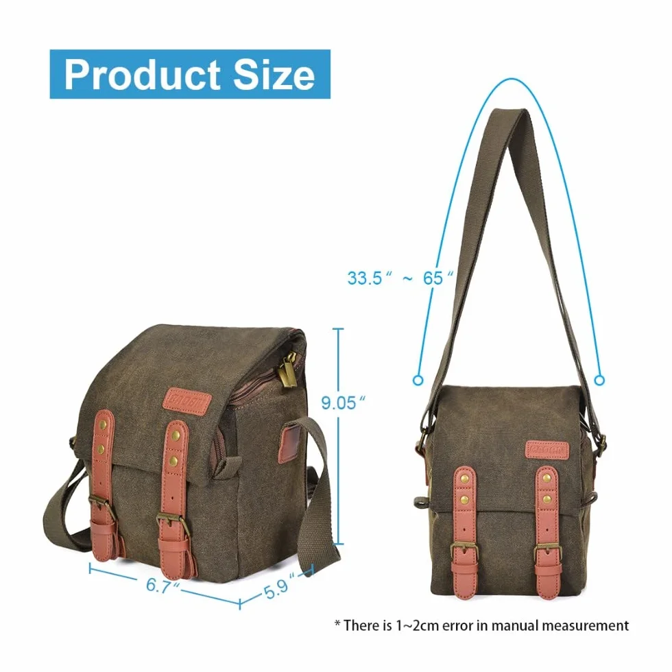 Retro szara płócienna torba na ramię wodoodporna antykradzieżowa torba na ramię 2 sposoby użytkowania outdoorowej torby crossbody lub torby na aparat fotograficzny Panasonic Lumix DMC-GH4 DMC-GH3 DMC-GH2 DMC-GH1 lustrzany aparat, szary, Torba na ramię
