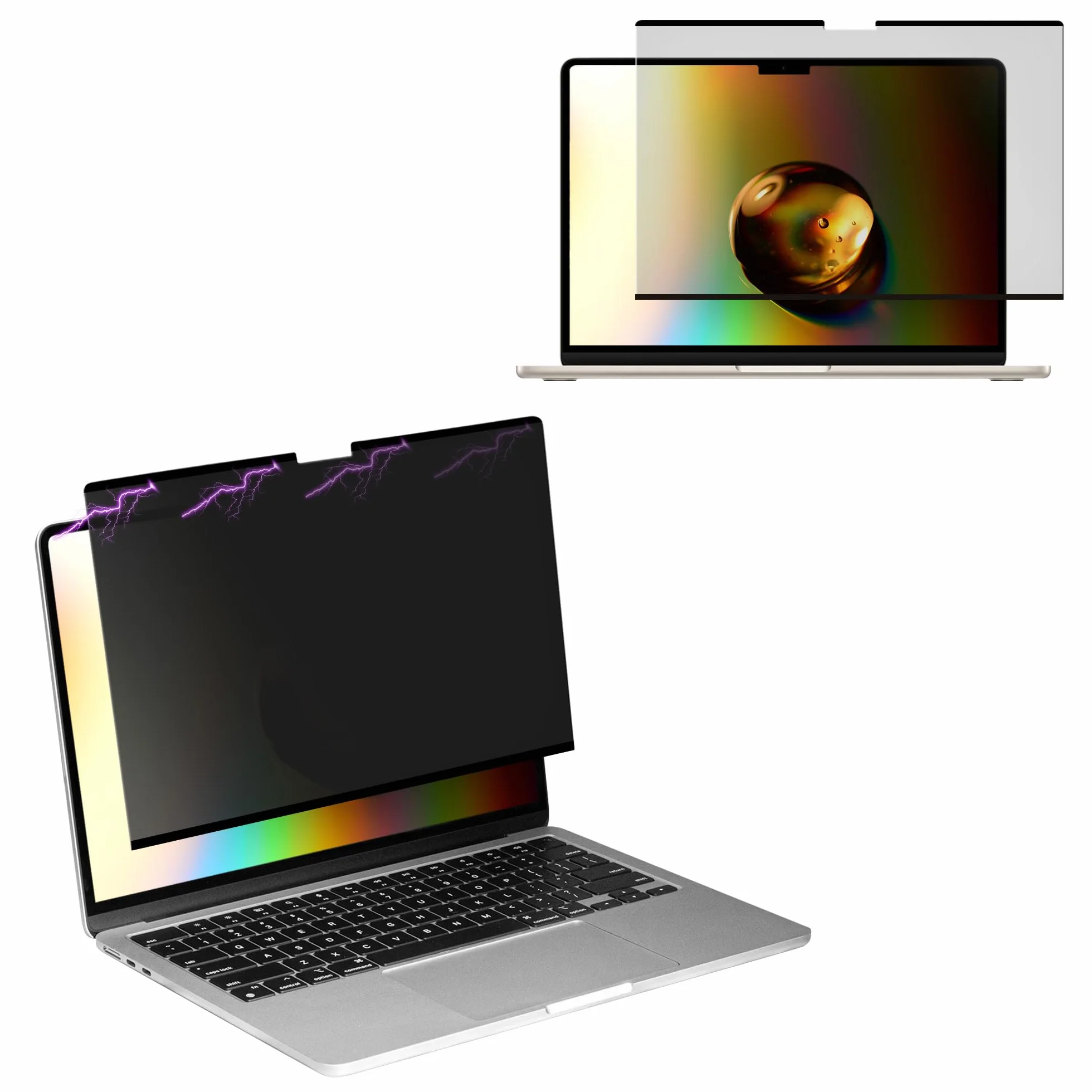 kwmobile Folia prywatności kompatybilna z Apple MacBook Air 15 M5 2026 A3448 – magnetyczny filtr prywatności – filtr antyszpiegowski