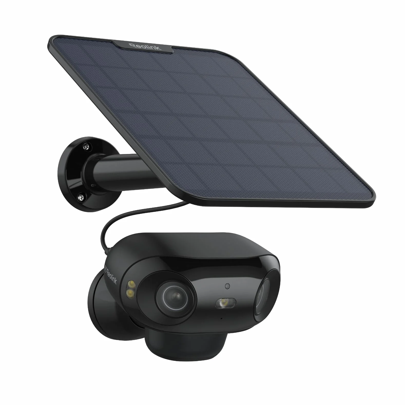 Reolink 4K Wi-Fi Kamera Zewnętrzna z Bateryjnie, Podwójny Obiektyw F1.0, Widok 180°, Bezprzewodowa Kamera do Monitoringu Zewnętrznego, Kolorowy Noktowizor, Argus 4 Pro z Panelem Słonecznym, Czarny