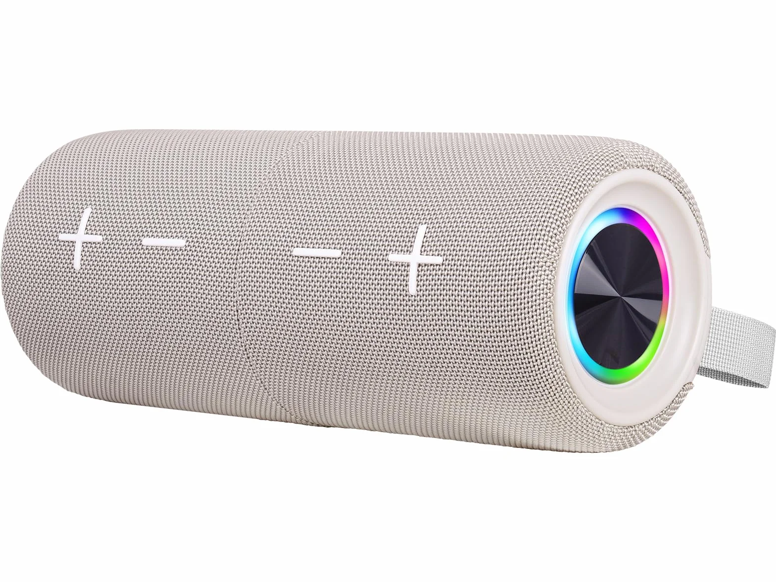 Trevi XSC 8A88 B przenośna bezprzewodowa obudowa stereo 2 x 15 W z pasywnym głośnikiem niskotonowym, wodoszczelny, odtwarzacz MP3 Micro SD, AUX-IN, światło dyskowe i oddzielny głośnik, beżowy
