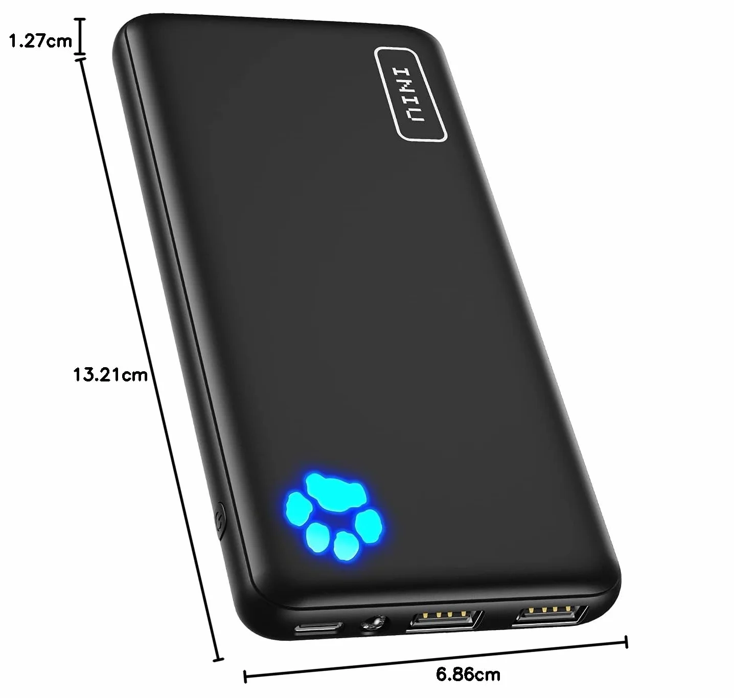 INIU Power Bank, Slimmest i Najlżejsza 10 000 mAh 3A Szybka 3 Wyjścia, Przenośna Ladowarka USB C i Latarka Powerbank Akumulator do iPhone 15 14 13 12 11 Pro Max Samsung Galaxy Xiaomi Google iPad itp.
