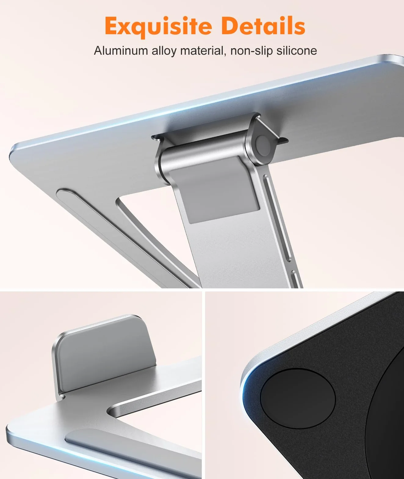 EOIWUY Stojak na laptopa z obrotową podstawą 360°, regulowany podnośnik do laptopa, ergonomiczny składany stojak komputerowy do pracy zespołowej, kompatybilny z MacBook Air Pro, Dell XPS, HP (10-16")