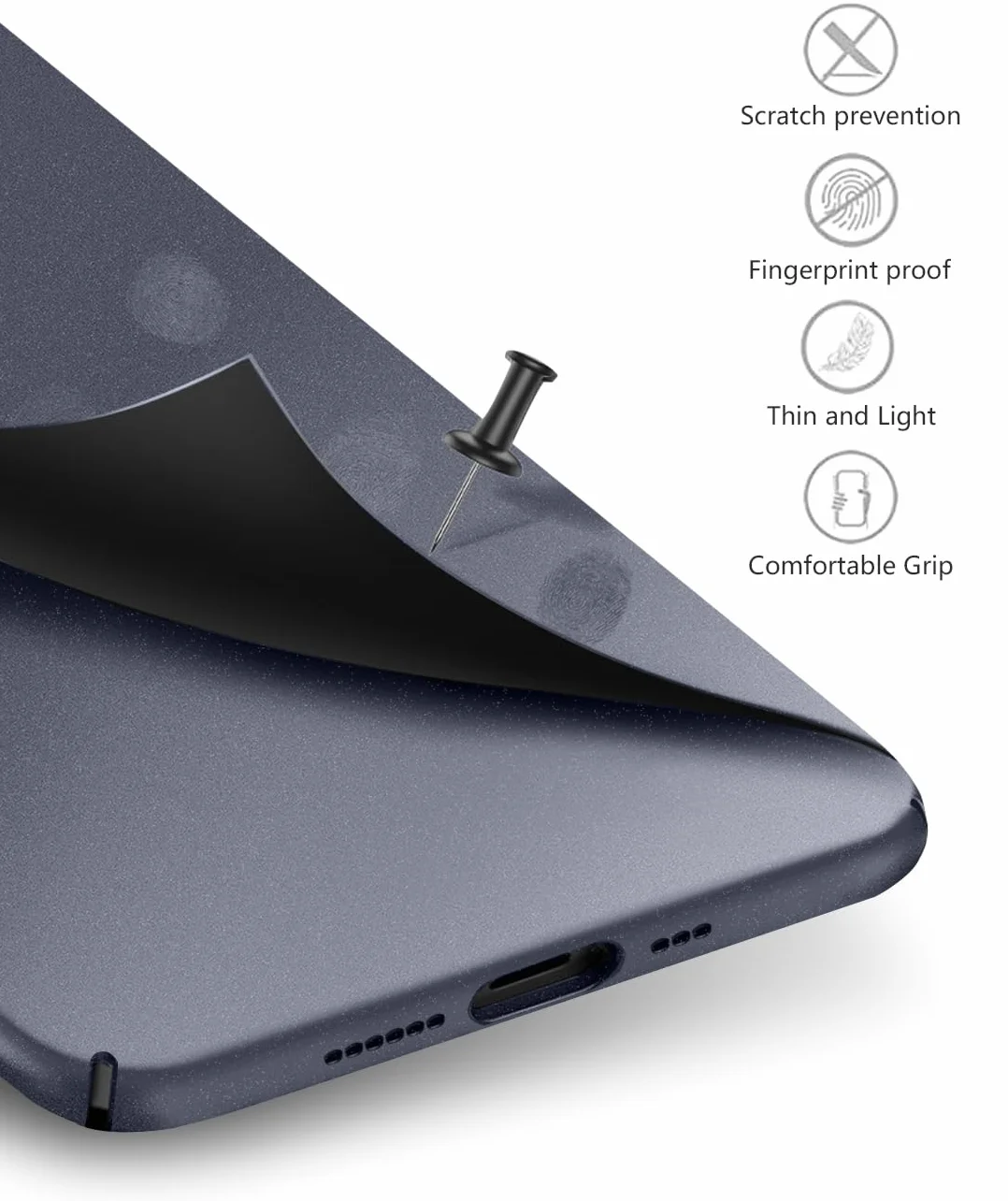 Bastmei Etui na iPhone'a 17, minimalistyczne etui na telefon niezwykle lekkie, ultralekkie, super cienkie, cienkie, ochrona aparatu, twarda obudowa PC do iPhone'a 17 6,27 cala 2025 (szary żwir)
