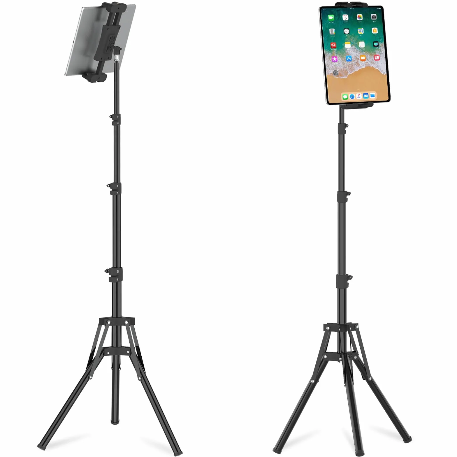 Statyw do iPada, Cenawin podłogowy statyw do tabletu z regulacją wysokości do 165 cm, obrotowy o 360°, statyw do tabletu dla iPad Pro, Air, Mini tabletów i telefonów o 4,7–13,5