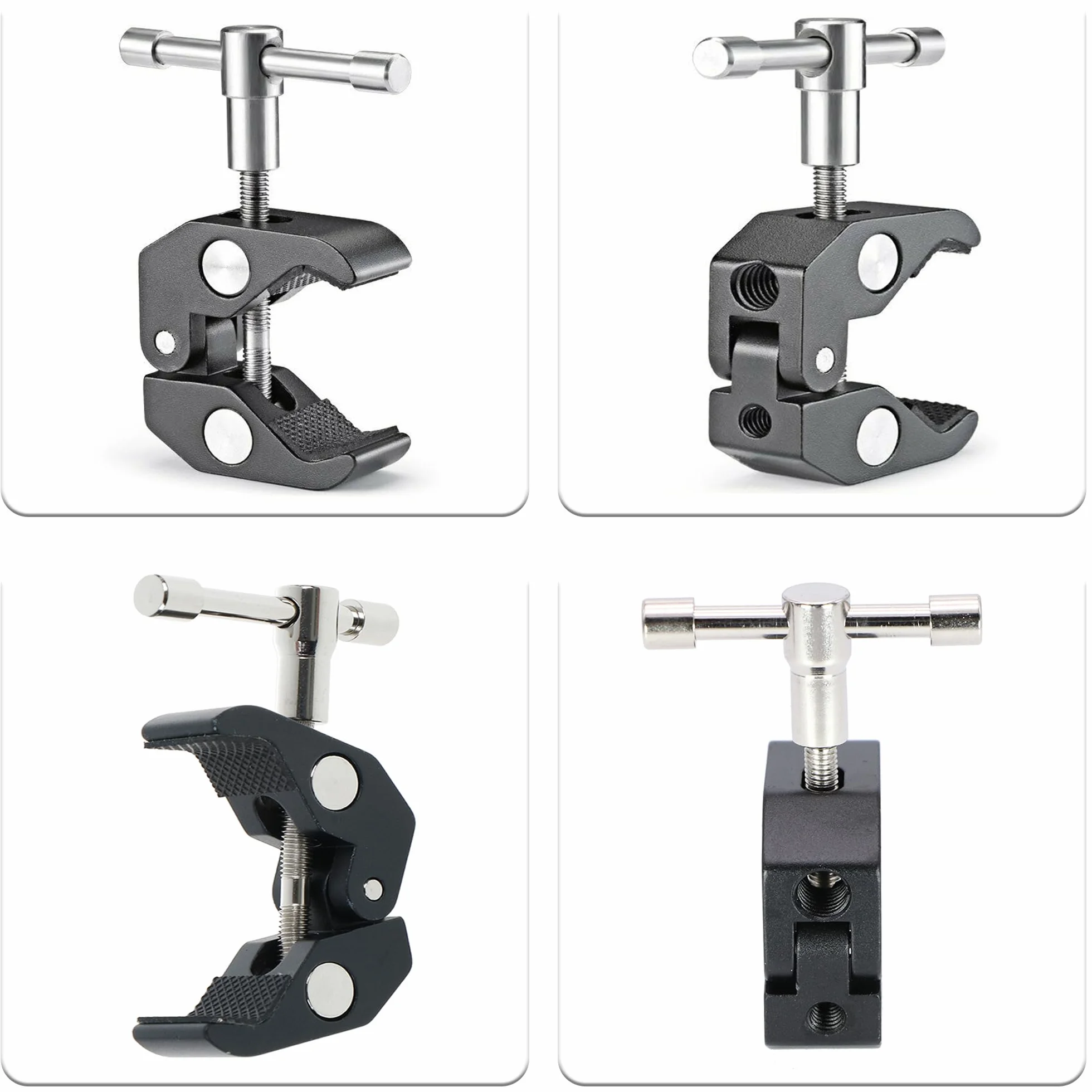 2 sztuki Super Clamp zacisk do statywu z gwintem 1/4 i 3/8, adapter śrubowy, uchwyt do aparatu, zacisk do aparatów fotograficznych, Magic Arm do aparatów, Flash Light, statywu, monitora LCD/DV